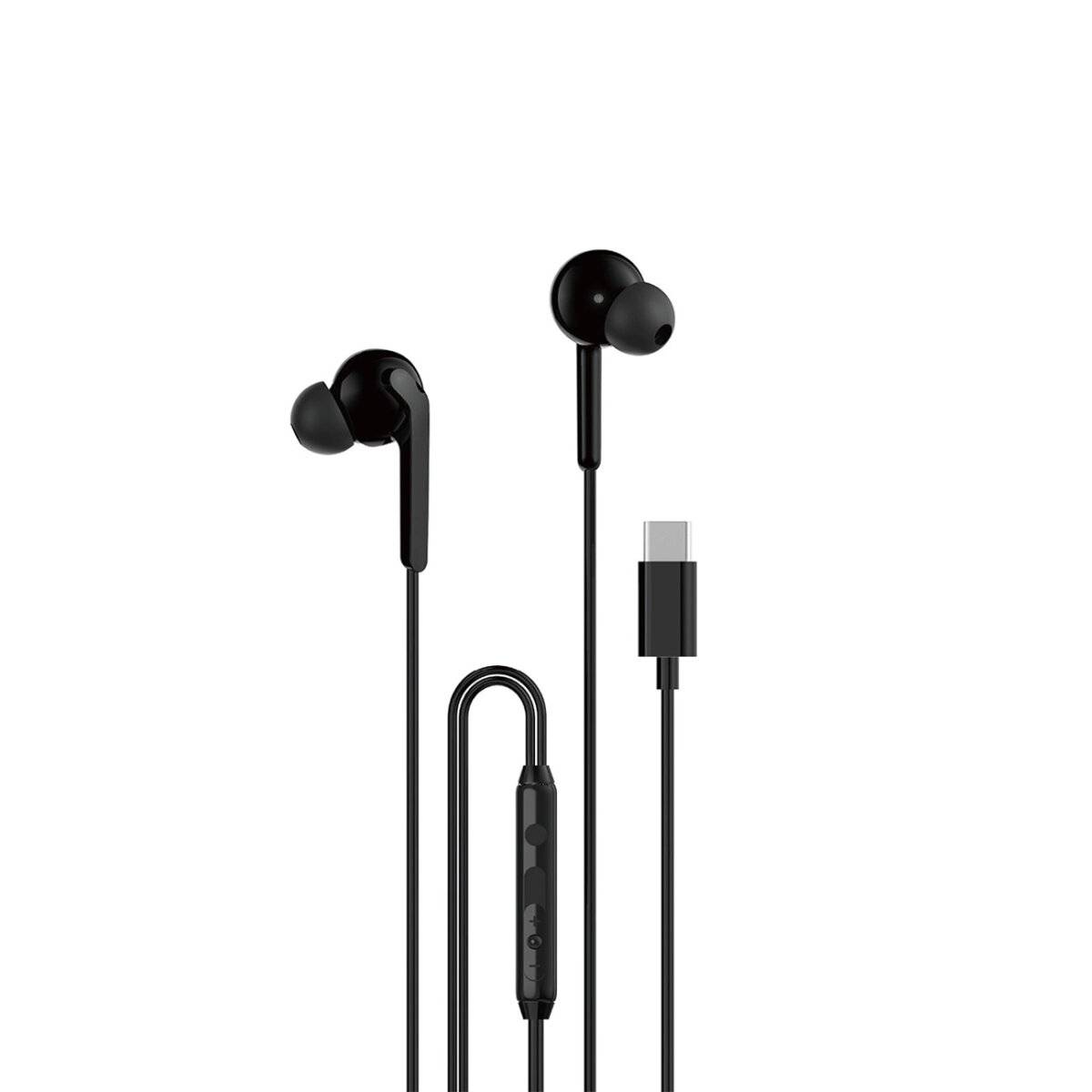Kabelgebundener USB-C In-Ear-Kopfhörer 1,2 m  Schwarz - Kopfhörer mit 10 Hz bis 20 kHz Frequenzgang Schwarz