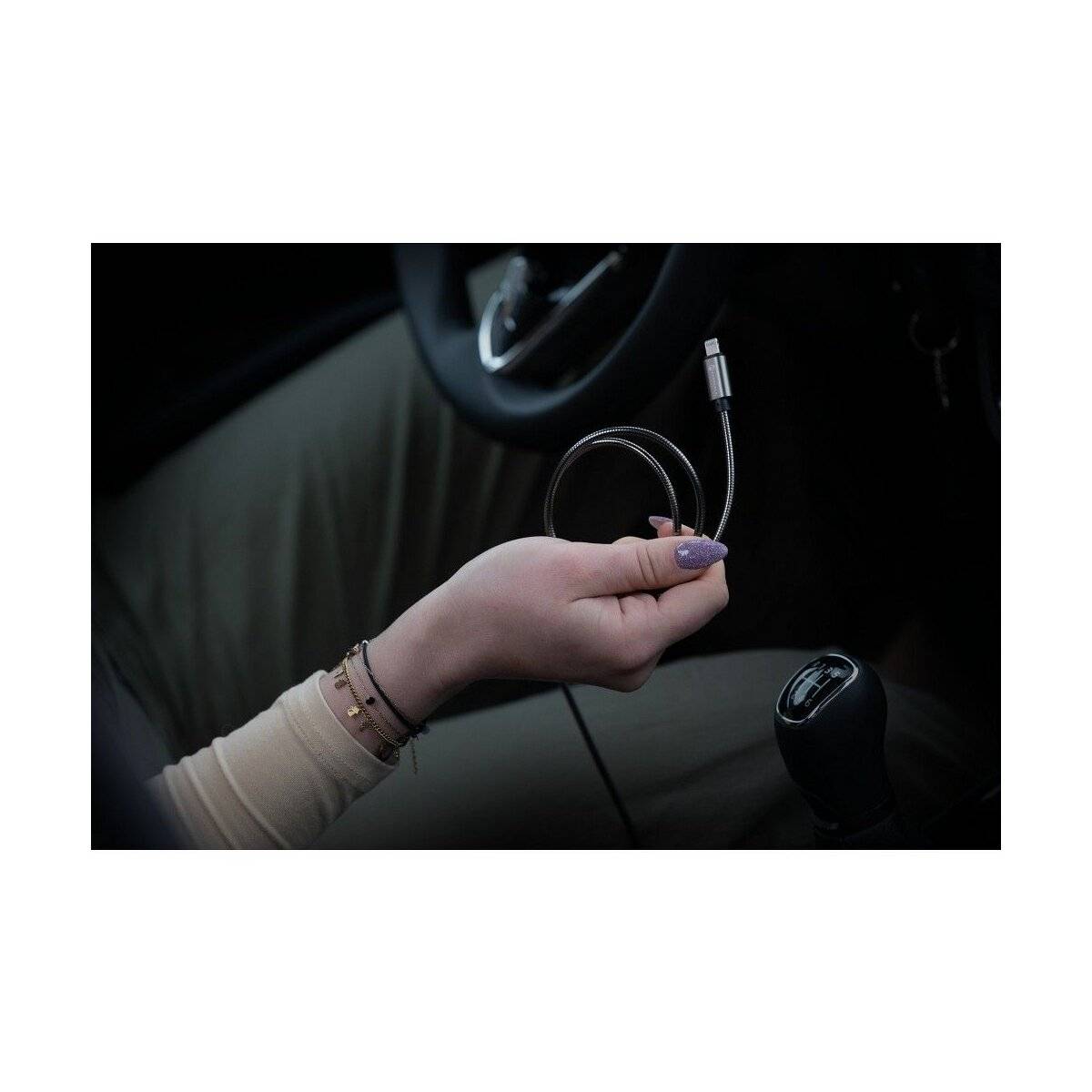 FORCELL F-ENERGY Metal C236 Kabel USB A zu iPhone 2,4A 12W 1 m silber