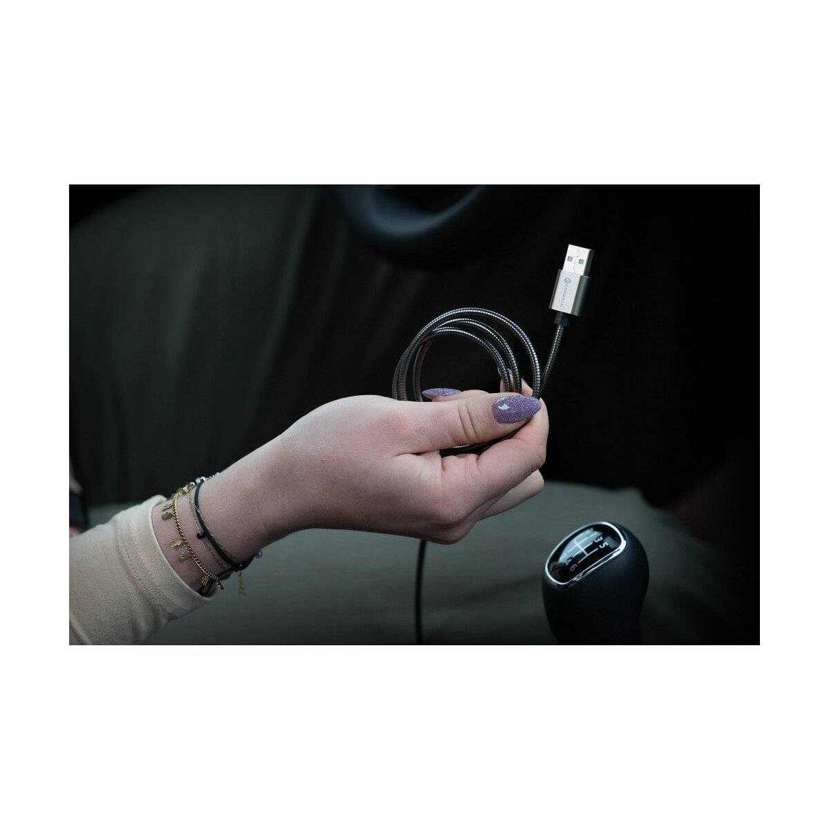 FORCELL F-ENERGY Metal C236 Kabel USB A zu iPhone 2,4A 12W 1 m silber