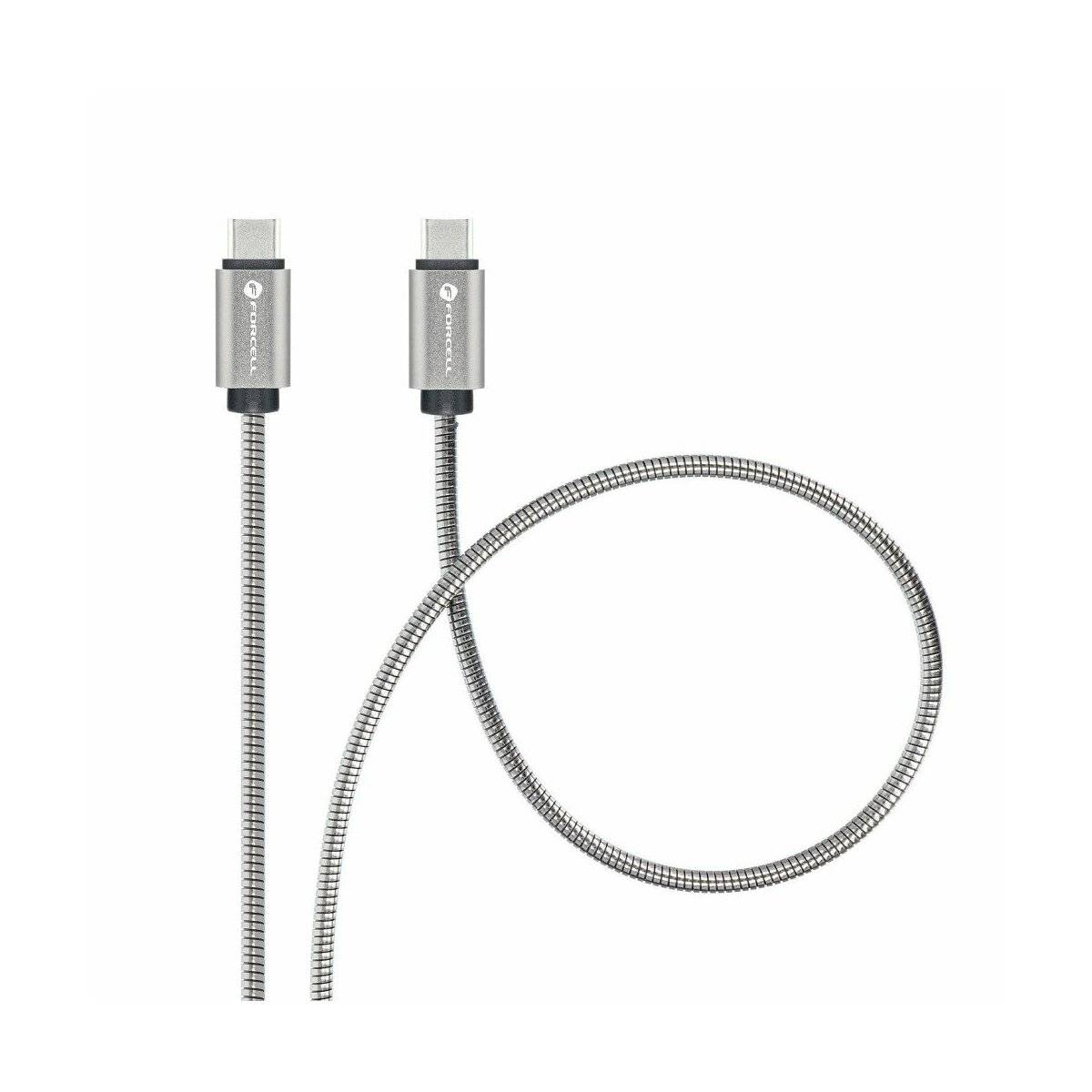 FORCELL F-ENERGY Metall C237 Kabel Typ C auf Typ C PD QC4.0 3A 60W 1 m silber
