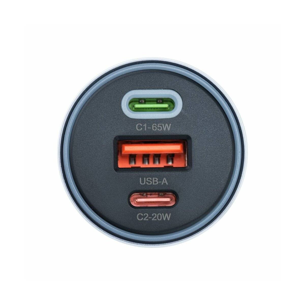 FORCELL F-ENERGY Alu Autoladegerät 2 x Typ C + USB A PD QC4.0 SFC2.0 3A 85W grau