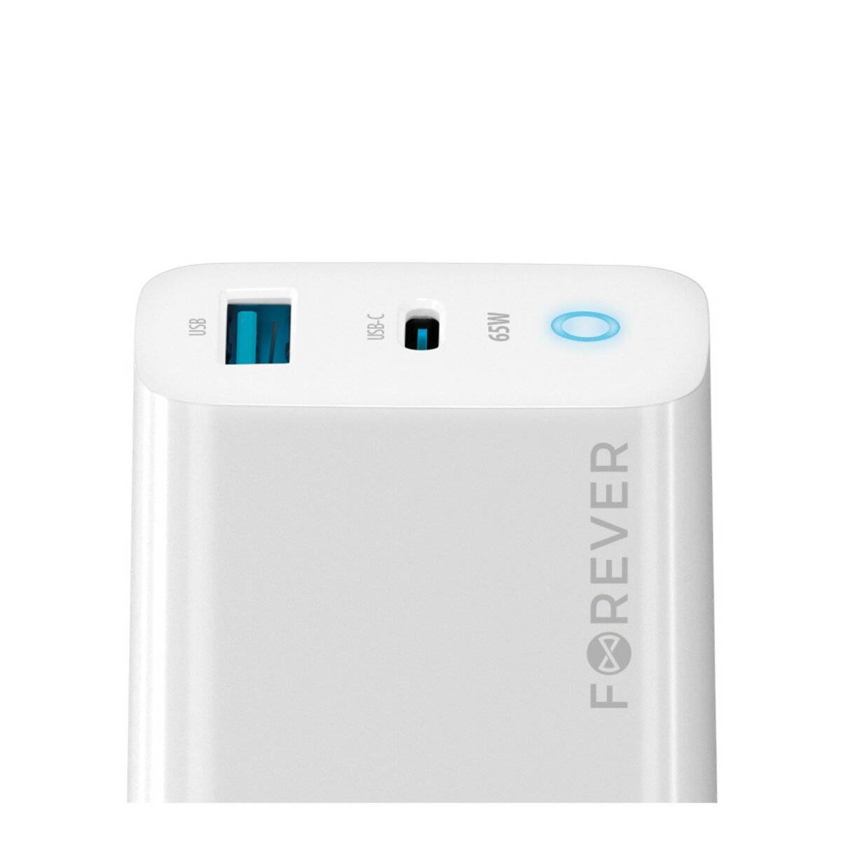 Wandladegerät in Weiß PD, QC, Schnellladegerät 1x USB Typ A, 1x USB Typ C 65W