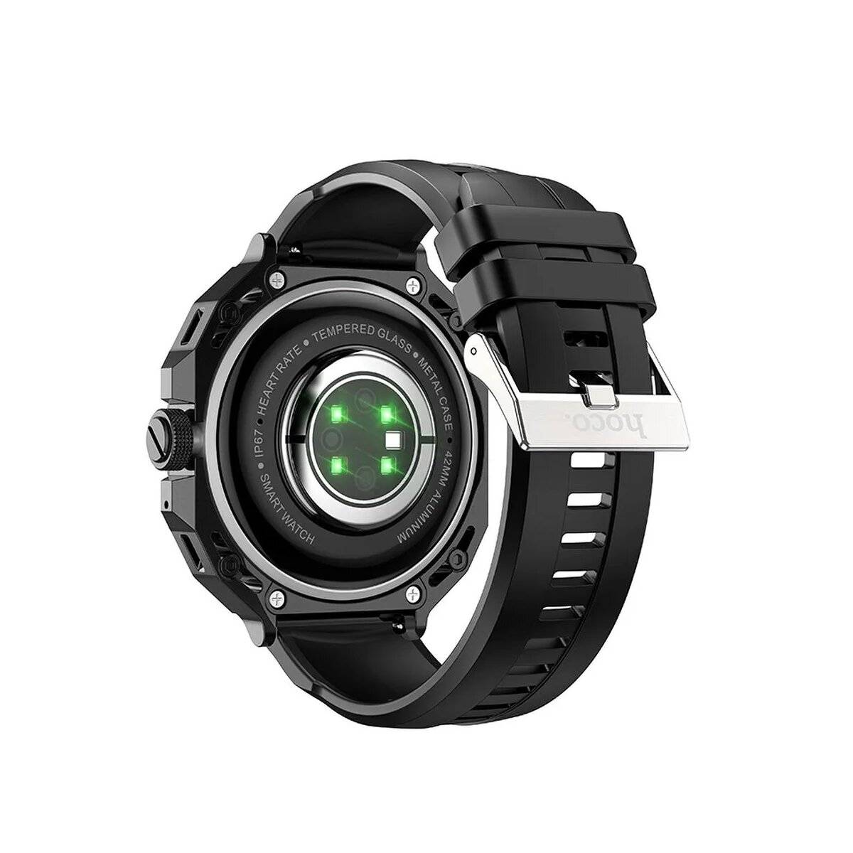 Stylische Watch mit Sprechfunktion Schwarz - 21 Sprachige Watch mit Touchscreen 1,32", 360 × 360 px