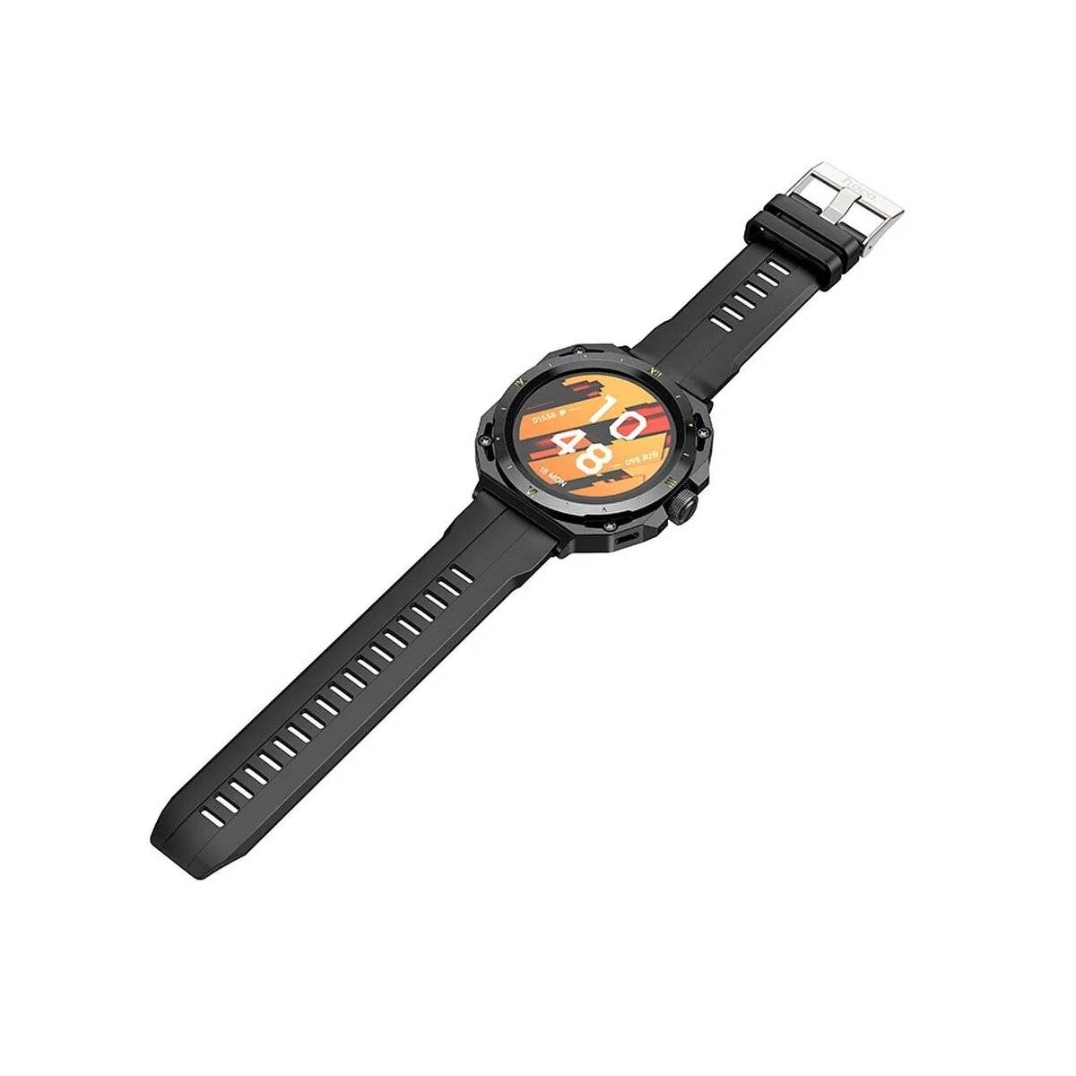 Stylische Watch mit Sprechfunktion Schwarz - 21 Sprachige Watch mit Touchscreen 1,32", 360 × 360 px