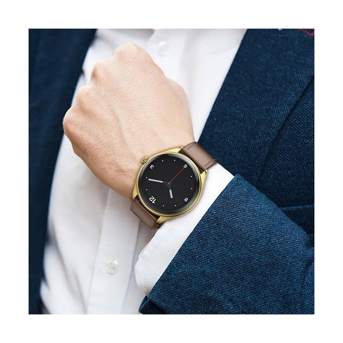 Elegante Watch mit Anruffunktion in Gold - multifunktionale wasserdichte Watch für jeden Anlass