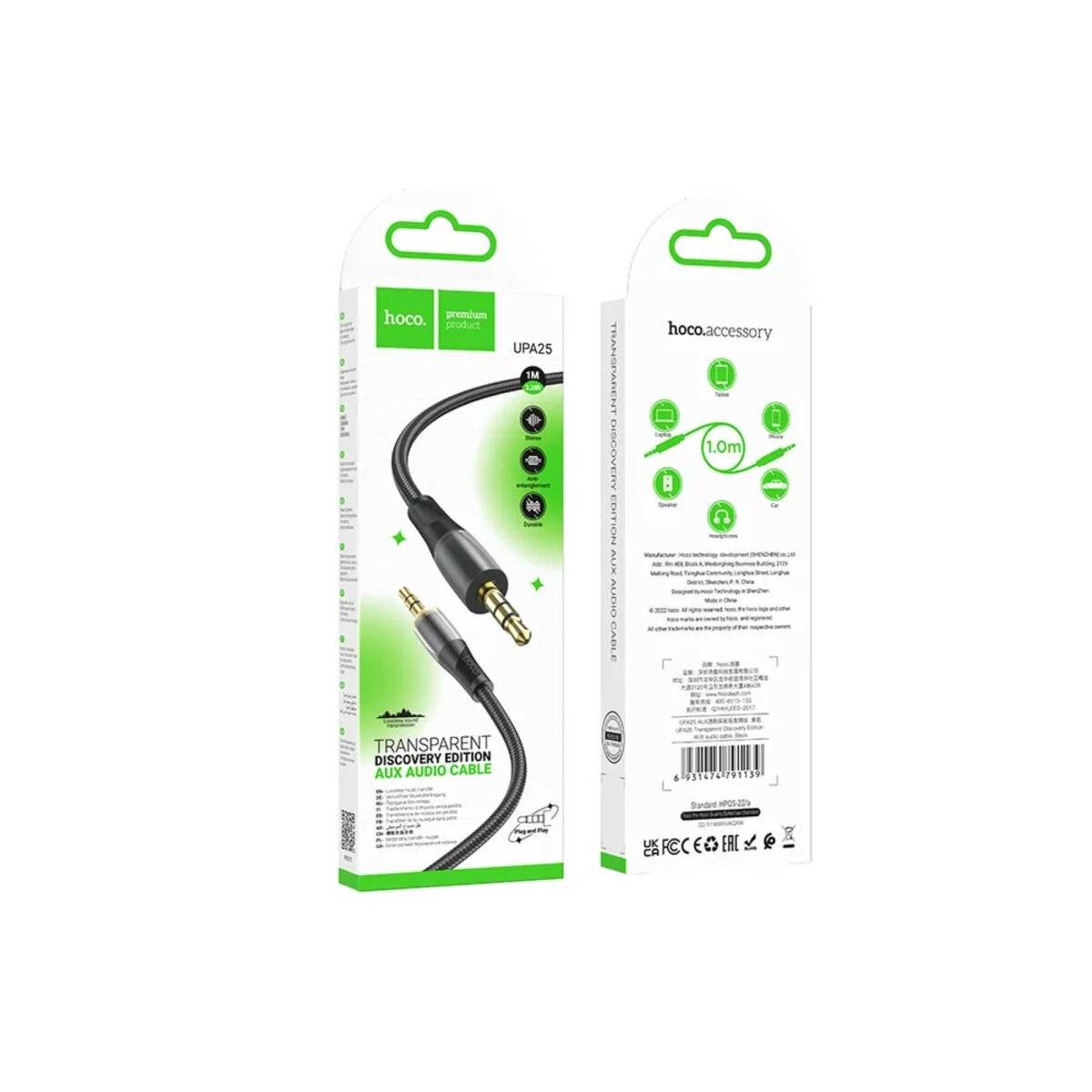 Audiokabel AUX-Kabel Klinke 3,5 mm auf Klinke 3,5 mm in Schwarz 1m