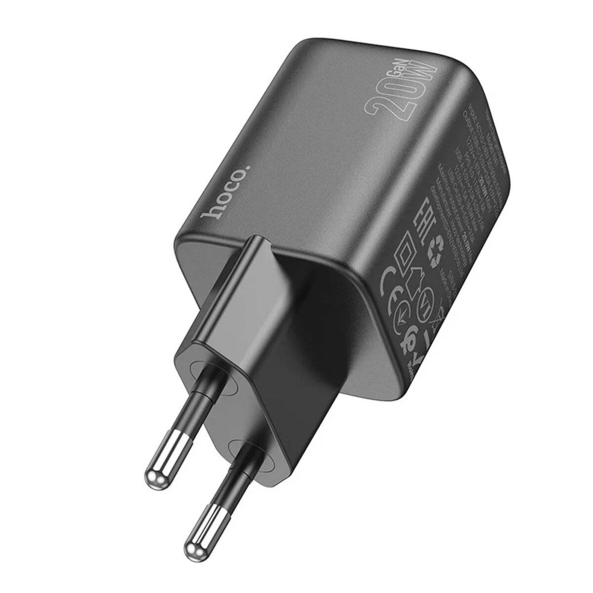 Netz-Ladegerät Ladeadapter 2 Anschlüsse USB-A, USB-C 20 W GaN-Schnellladegerät Schwarz