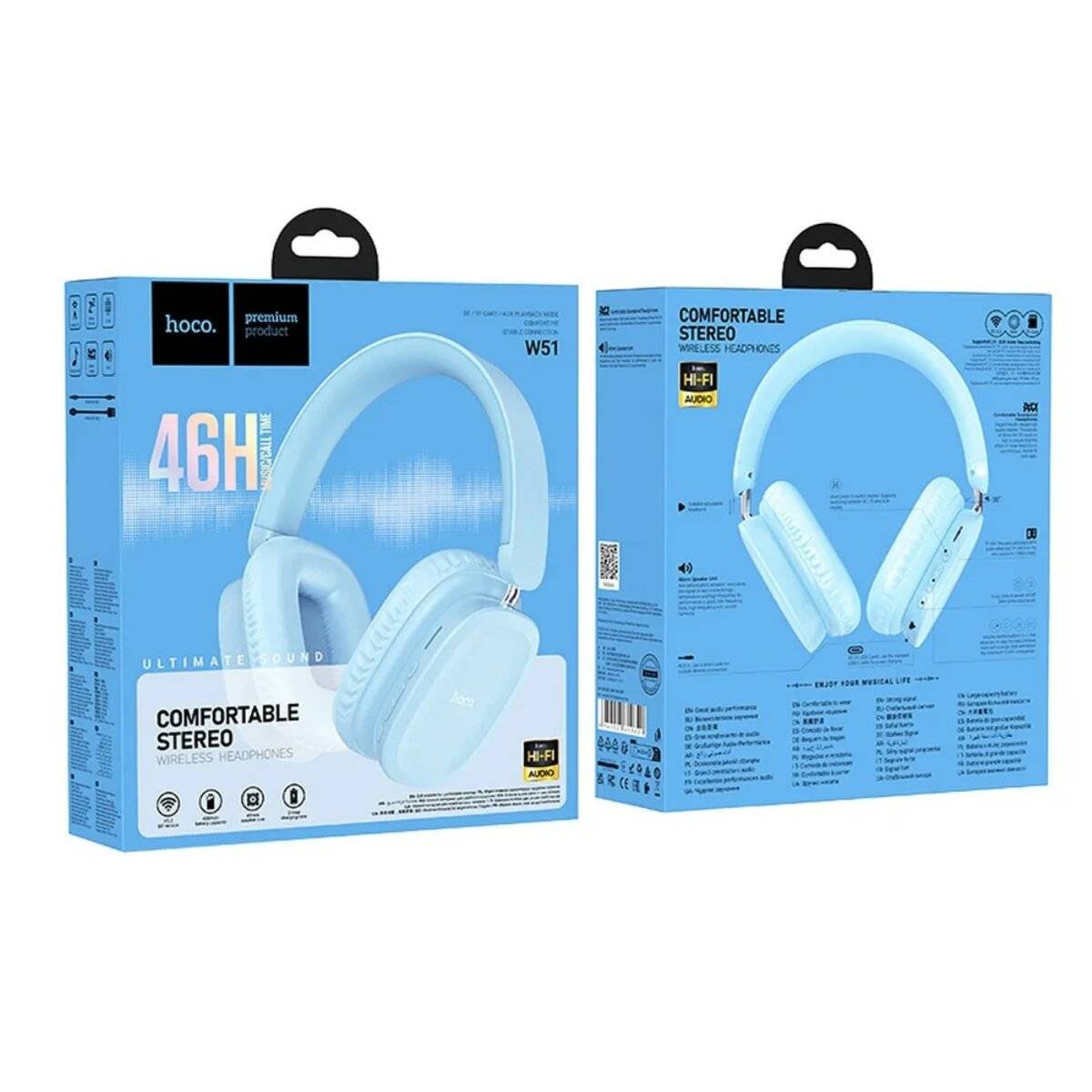 Verstellbare Bluetooth Kopfhörer 400 mAh Kabellose Ohrhörer Bluetooth V5.3 Blau