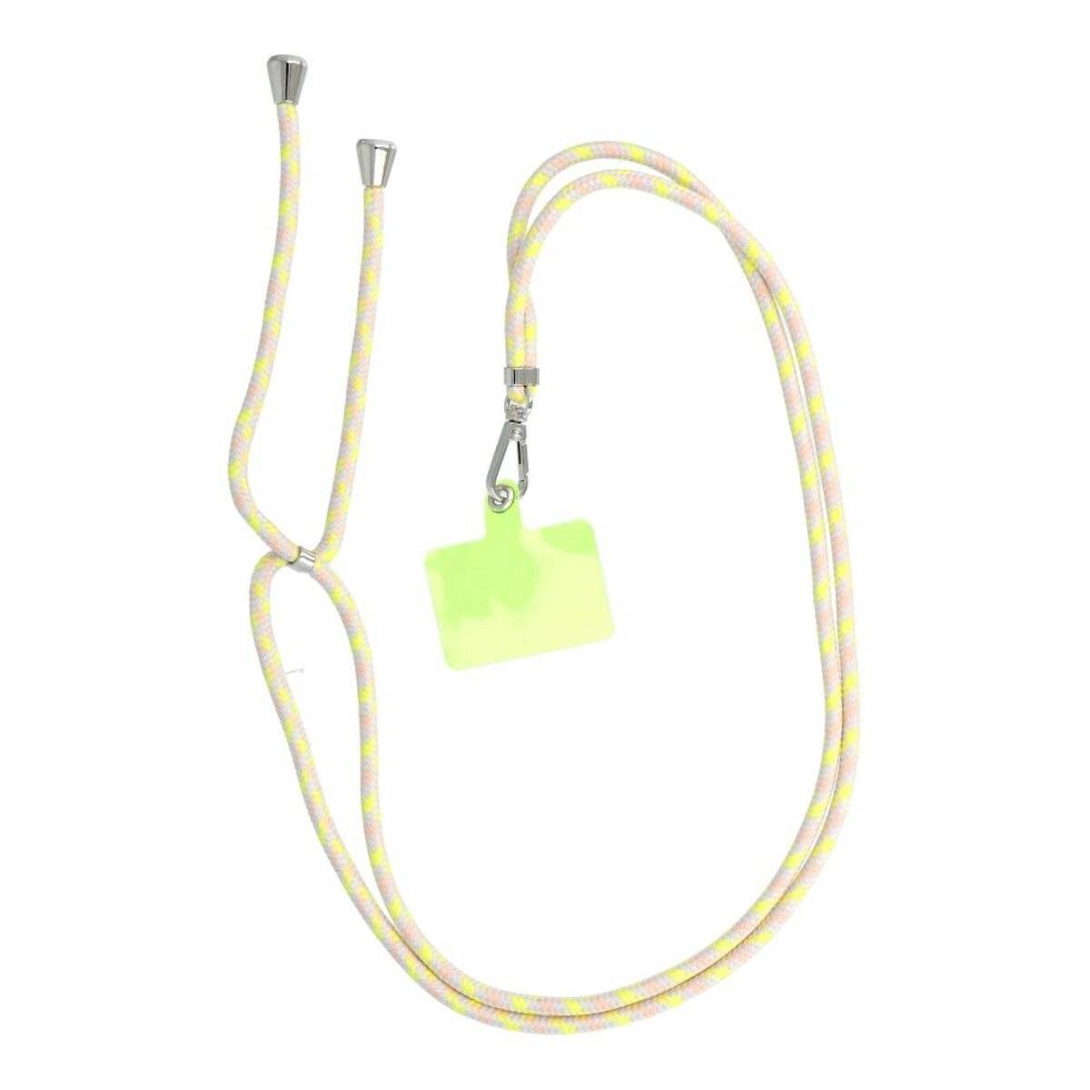 Anhänger für das Telefon mit verstellbarer Länge / Kordellänge 165cm, 82,5cm in der Schlaufe Grau-Gelb