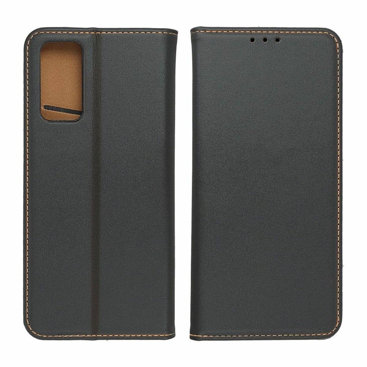 Smart Pro Echt Leder Hülle Tasche kompatibel mit Xiaomi Redmi Note 13 Pro 4G Schwarz