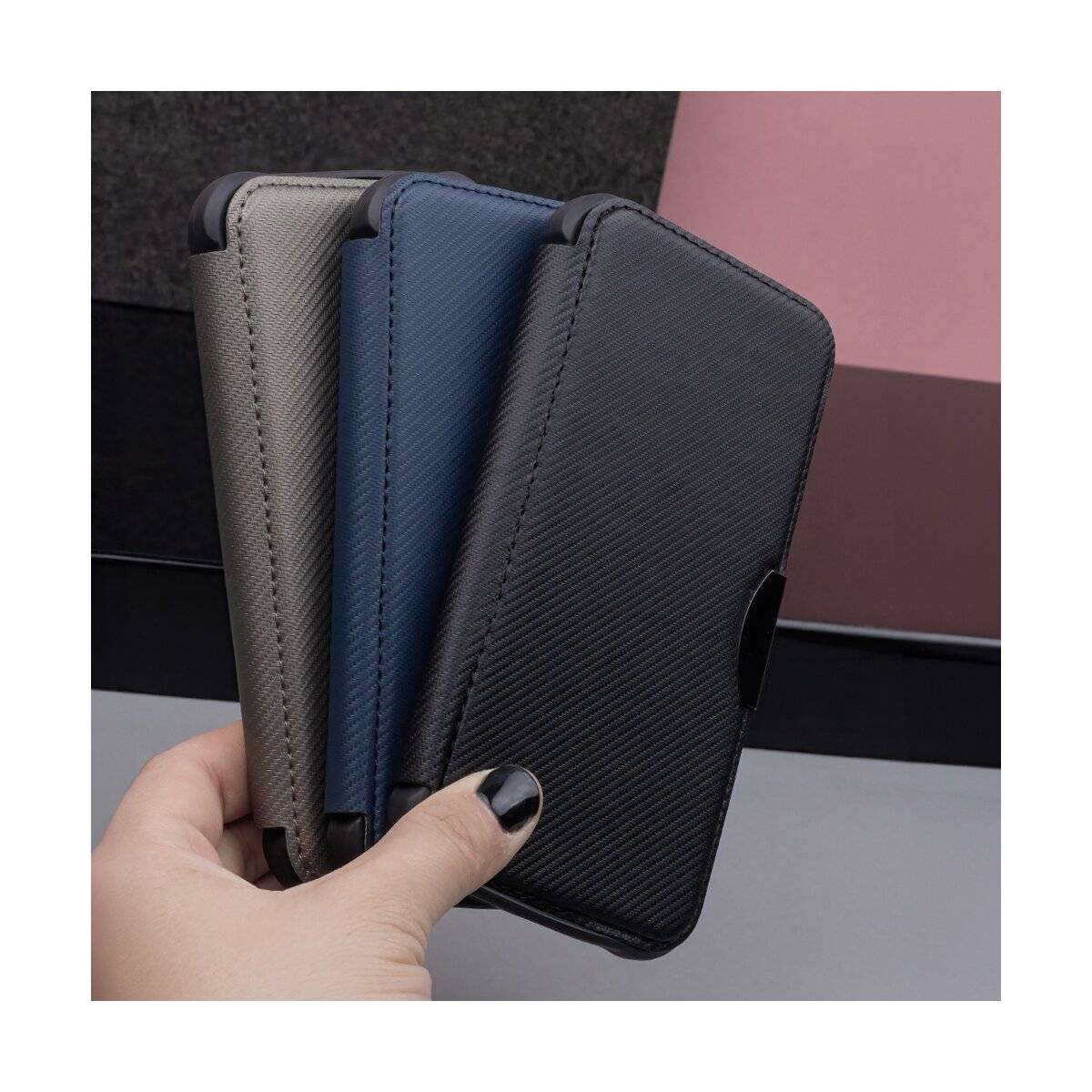 Smart Carbon Handy Hülle kompatibel mit iPhone 11 Silber