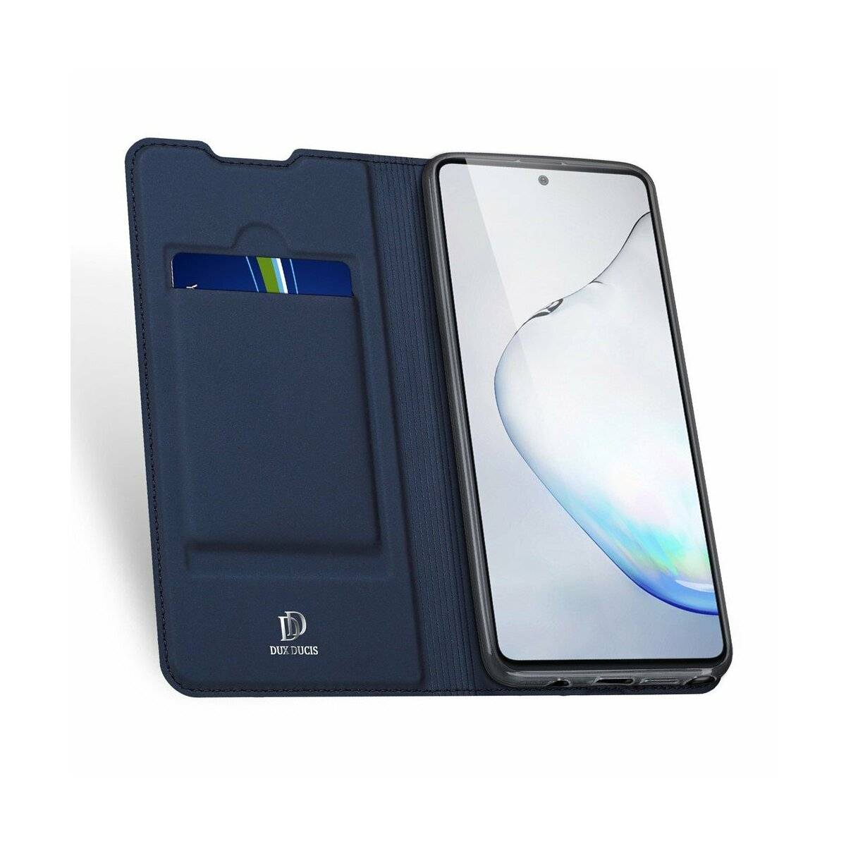 Buch Tasche kompatibel mit SAMSUNG GALAXY A55 5G Hülle Etui Brieftasche Schutzhülle mit Standfunktion, Kartenfach Blau