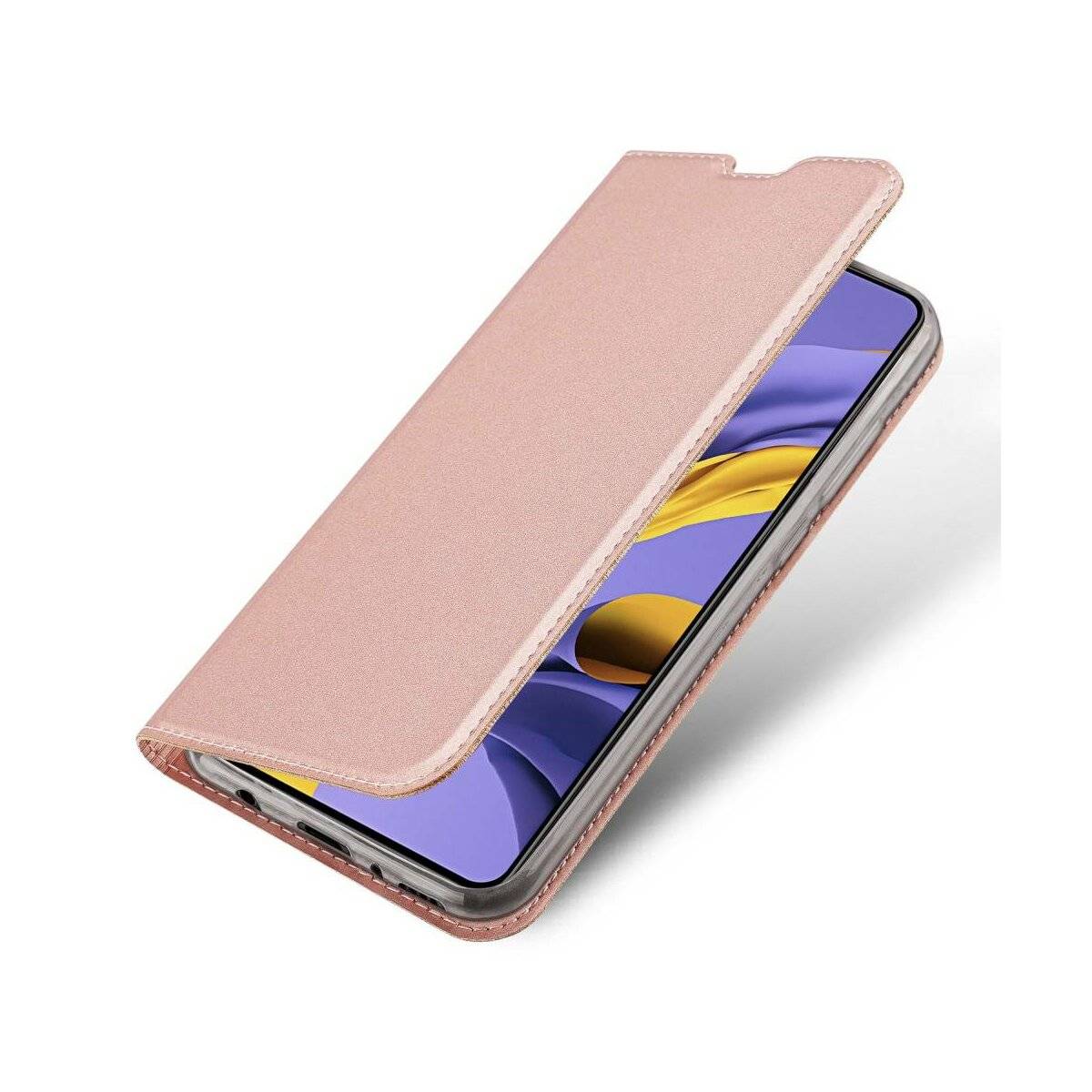 Buch Tasche kompatibel mit SAMSUNG GALAXY A55 5G Hülle Etui Brieftasche Schutzhülle mit Standfunktion, Kartenfach Rose