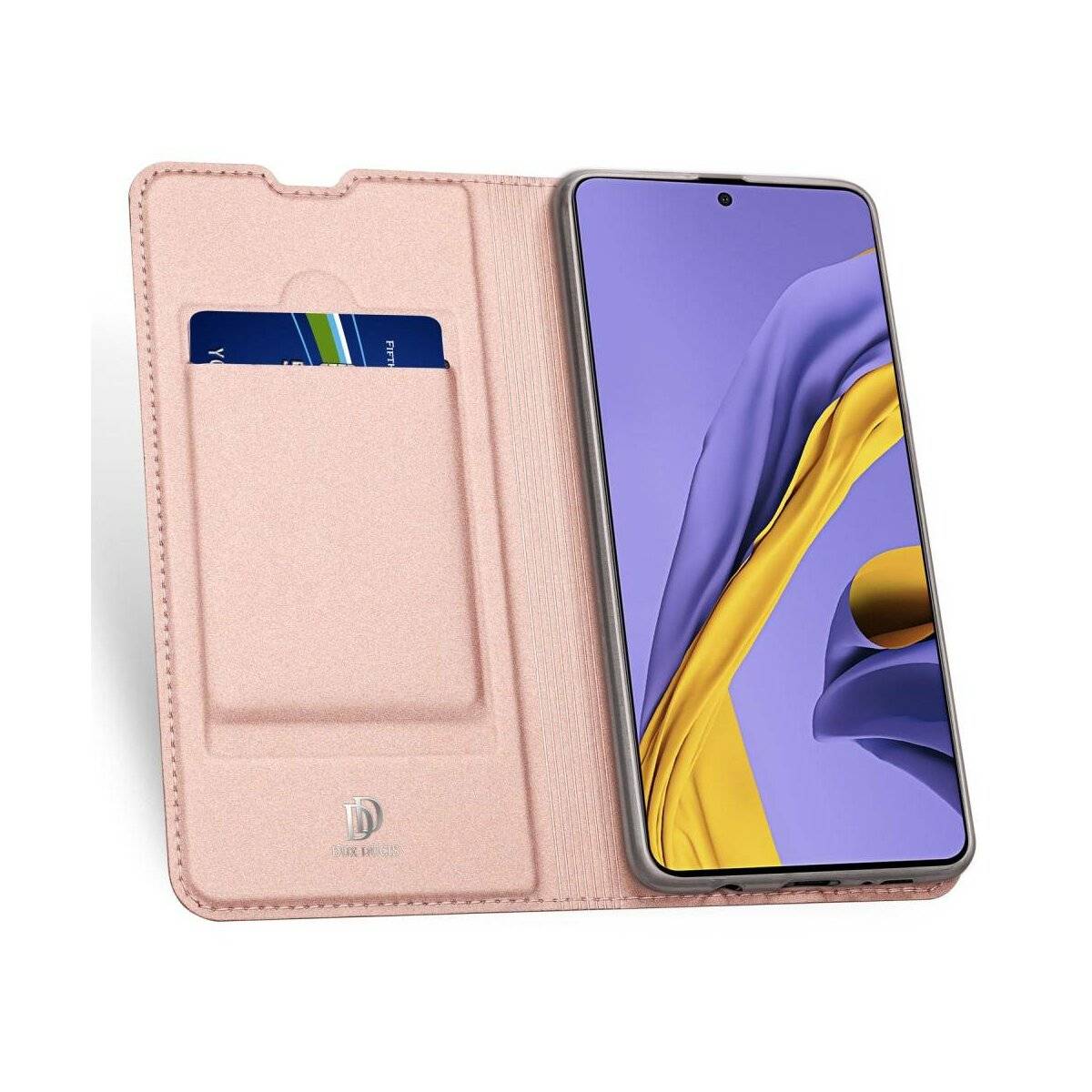 Buch Tasche kompatibel mit SAMSUNG GALAXY A55 5G Hülle Etui Brieftasche Schutzhülle mit Standfunktion, Kartenfach Rose