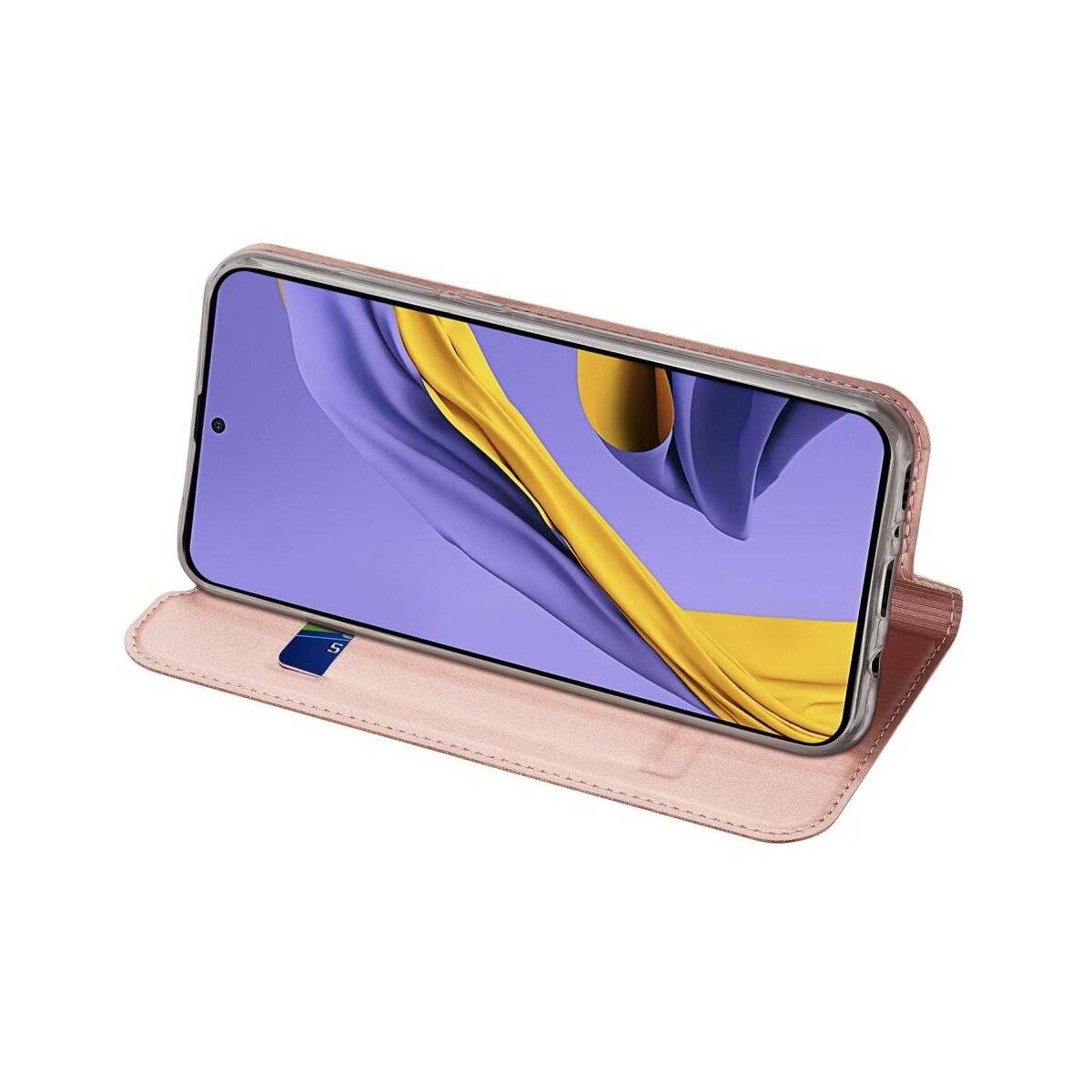 Buch Tasche kompatibel mit SAMSUNG GALAXY A55 5G Hülle Etui Brieftasche Schutzhülle mit Standfunktion, Kartenfach Rose
