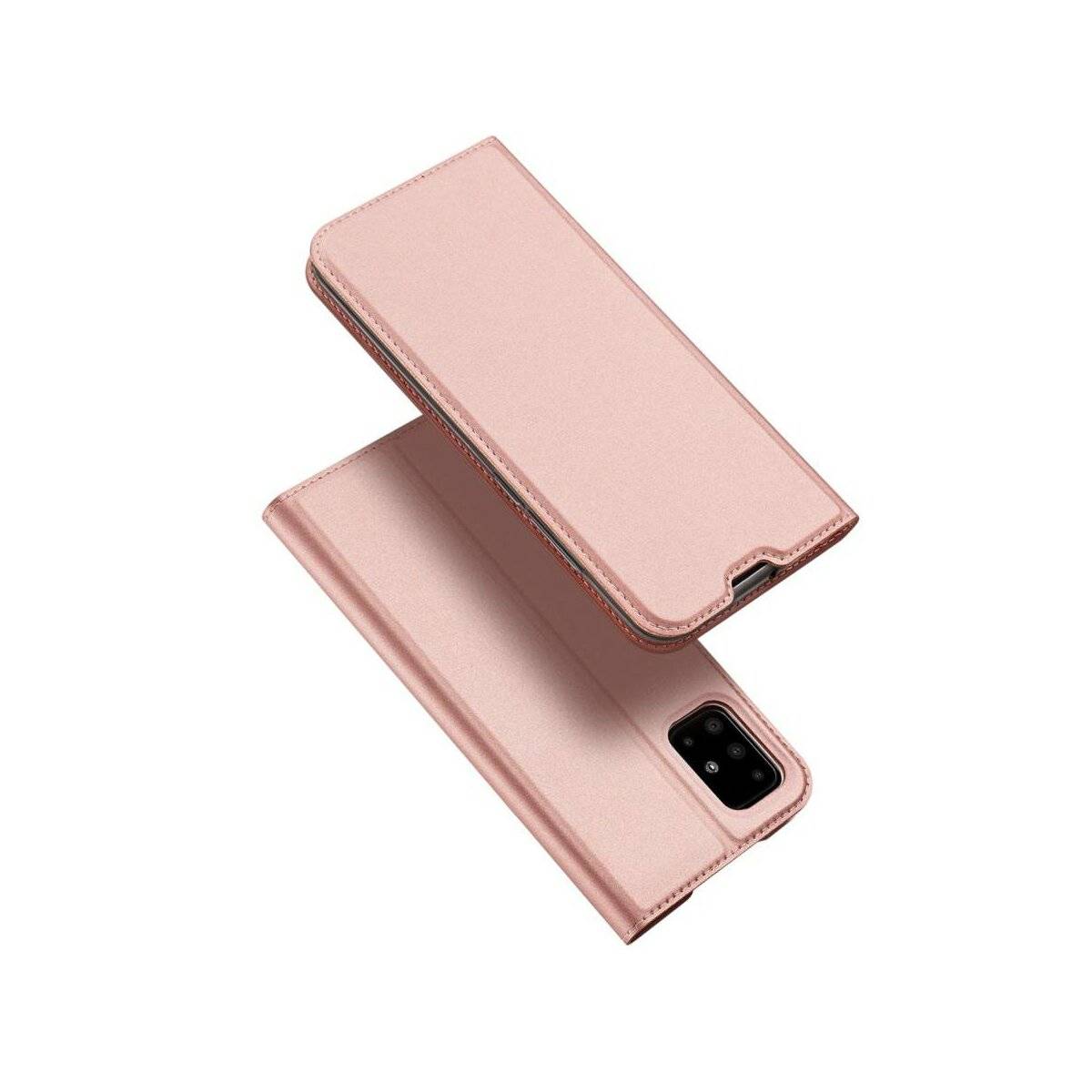 Buch Tasche kompatibel mit SAMSUNG GALAXY A55 5G Hülle Etui Brieftasche Schutzhülle mit Standfunktion, Kartenfach Rose