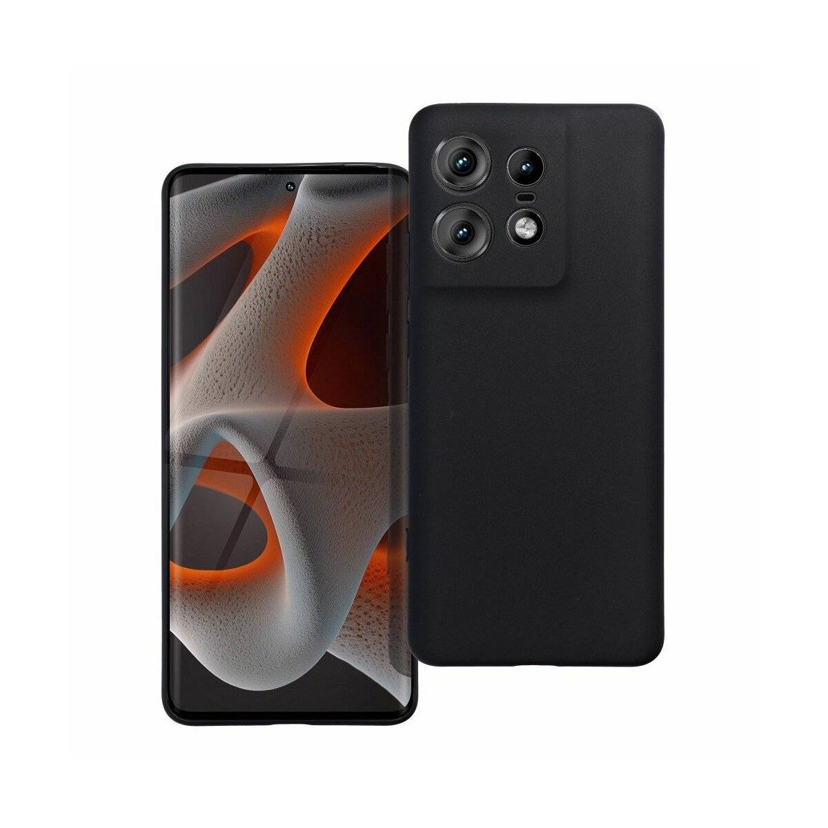 Silikon Hülle Basic kompatibel mit Motorola Moto Edge 50 Pro Case TPU Soft Handy Cover Schutz Schwarz