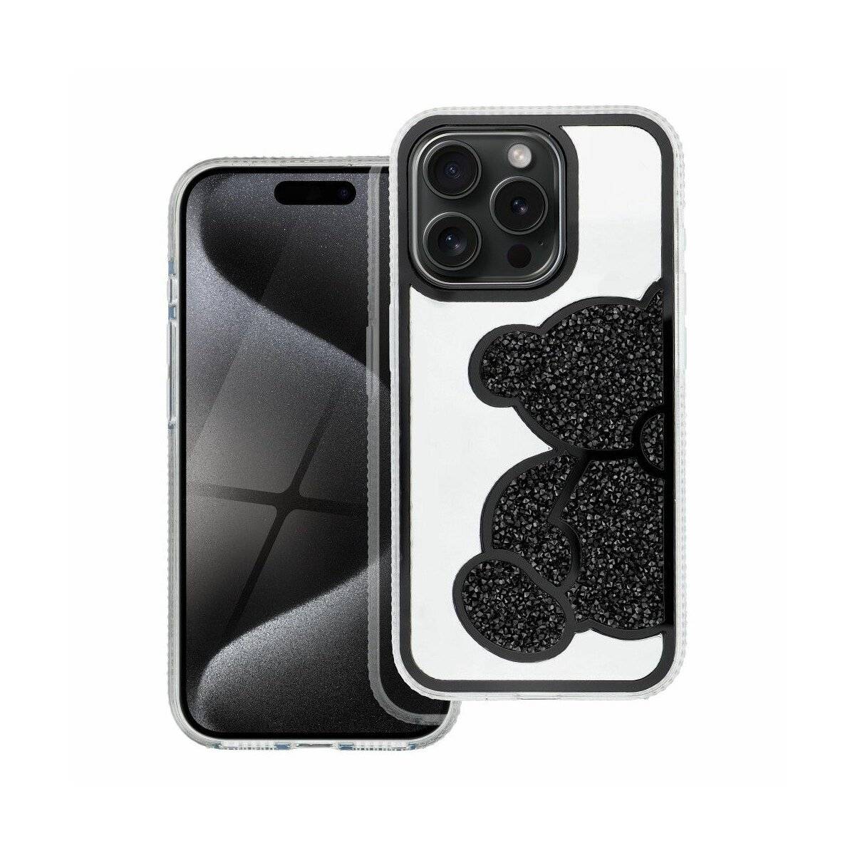 Teddy Bear Handyhülle kompatibel mit iPhone 16 Pro Max Schwarz