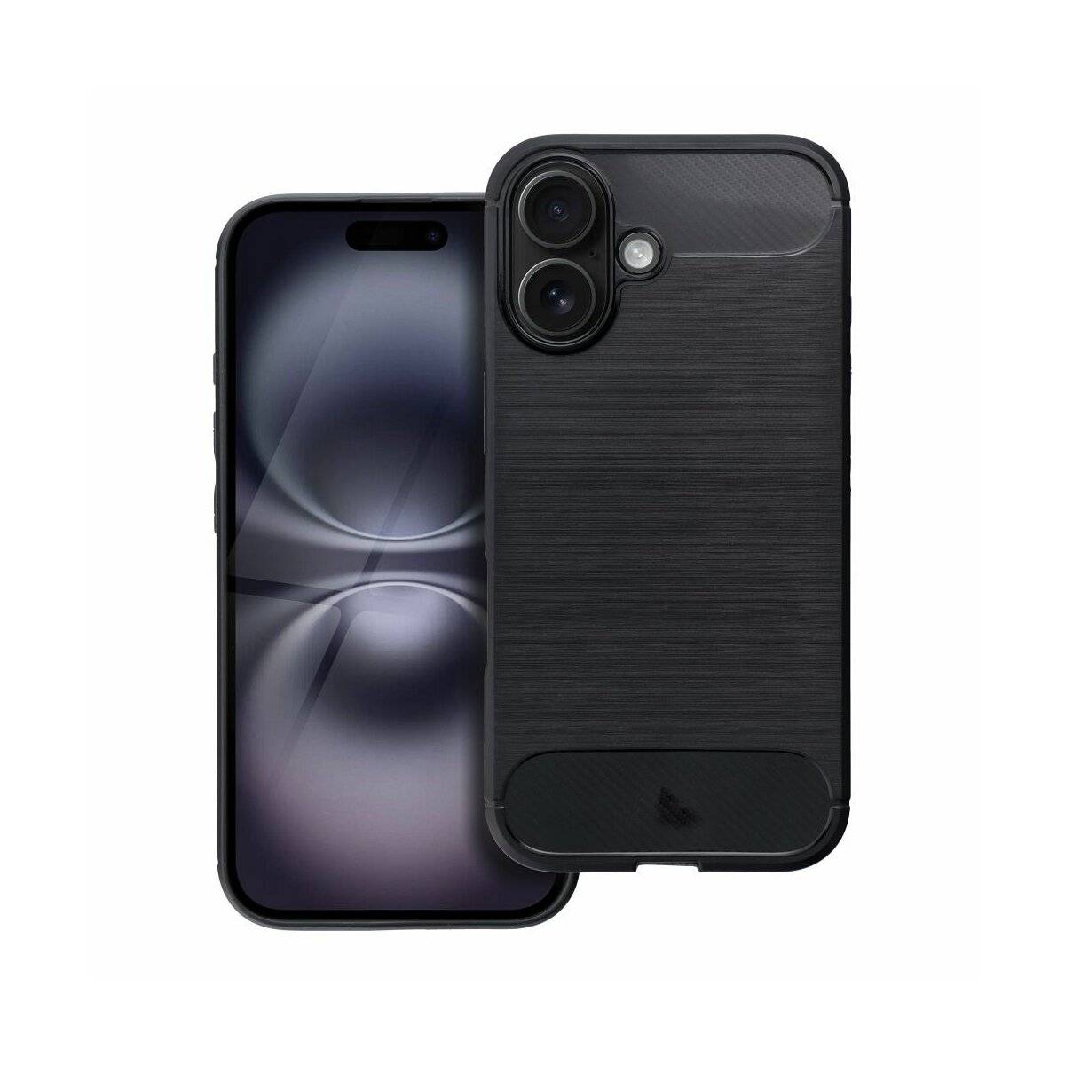 Carbon Case Silikon Handyhülle kompatibel mit iPhone 16 Plus