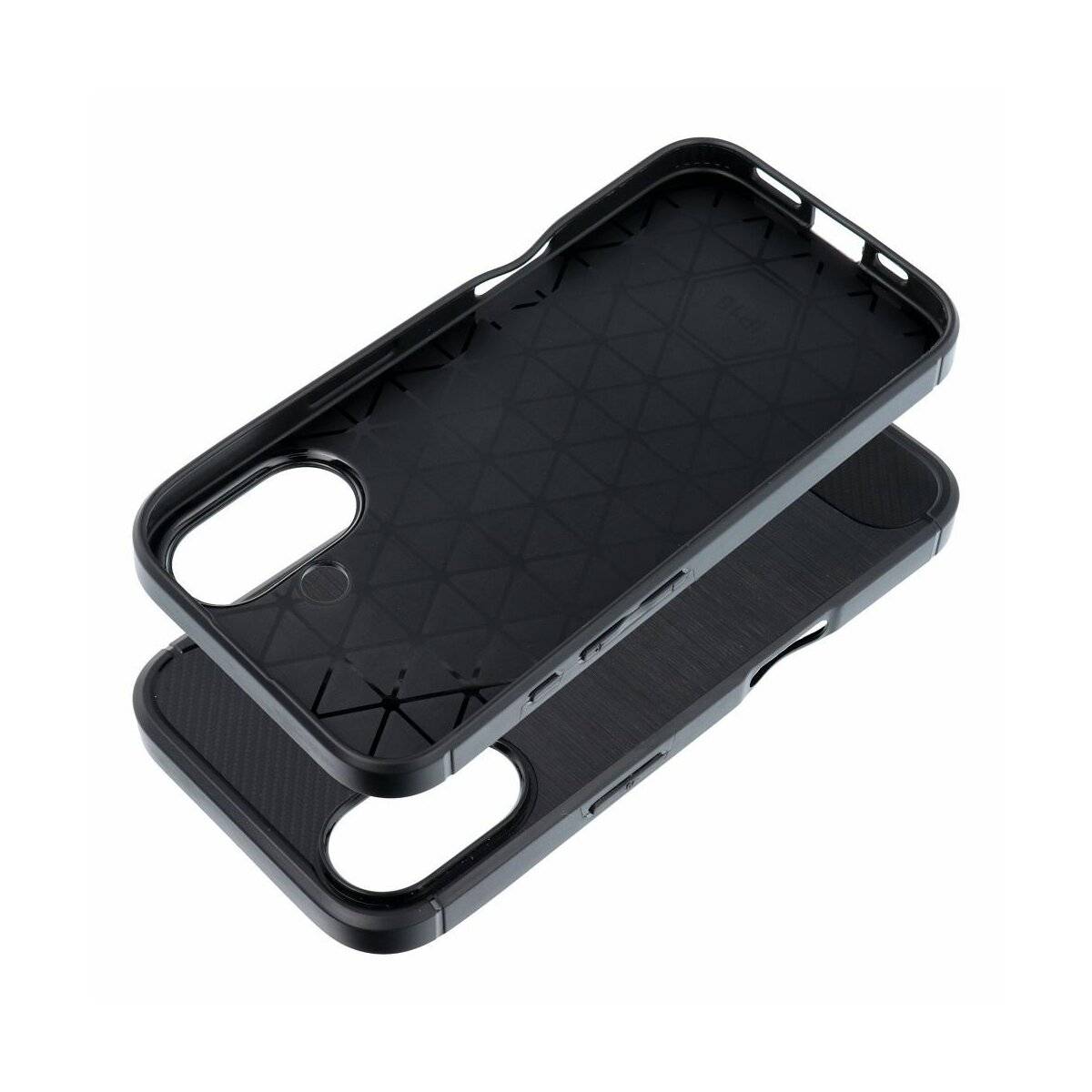 Carbon Case Silikon Handyhülle kompatibel mit iPhone 16 Plus