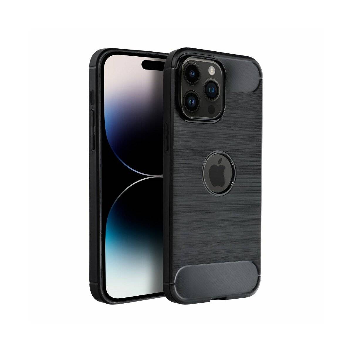 Carbon Case Silikon Handyhülle kompatibel mit iPhone 16 Plus