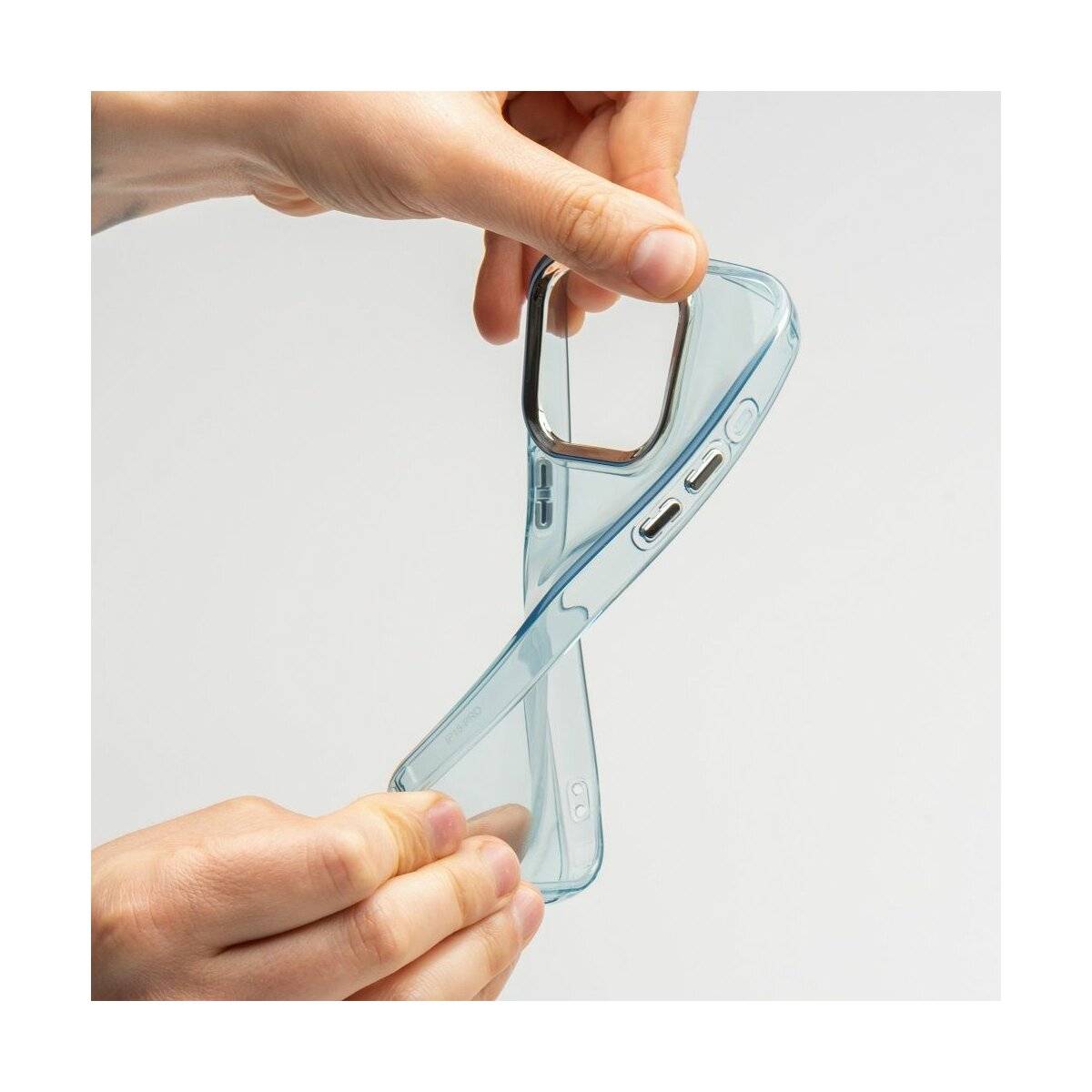 Pearl Handyhülle mit transparentem Design kompatibel mit iPhone 16 Pro Hellblau