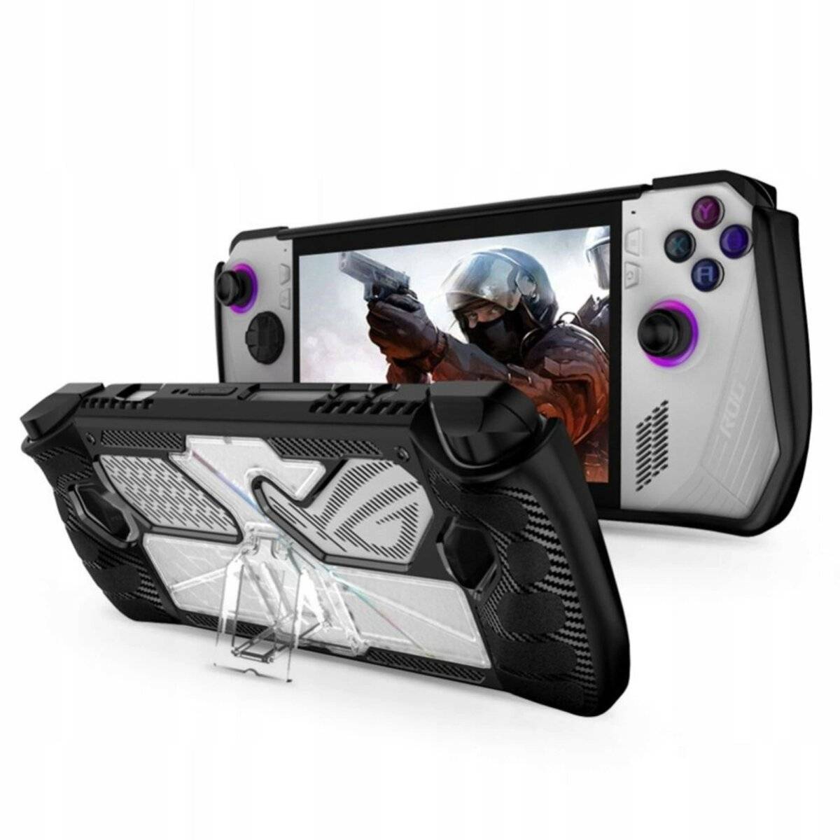 Tech-Protect Defense-Hülle für Asus ROG Ally  schwarz und transparent