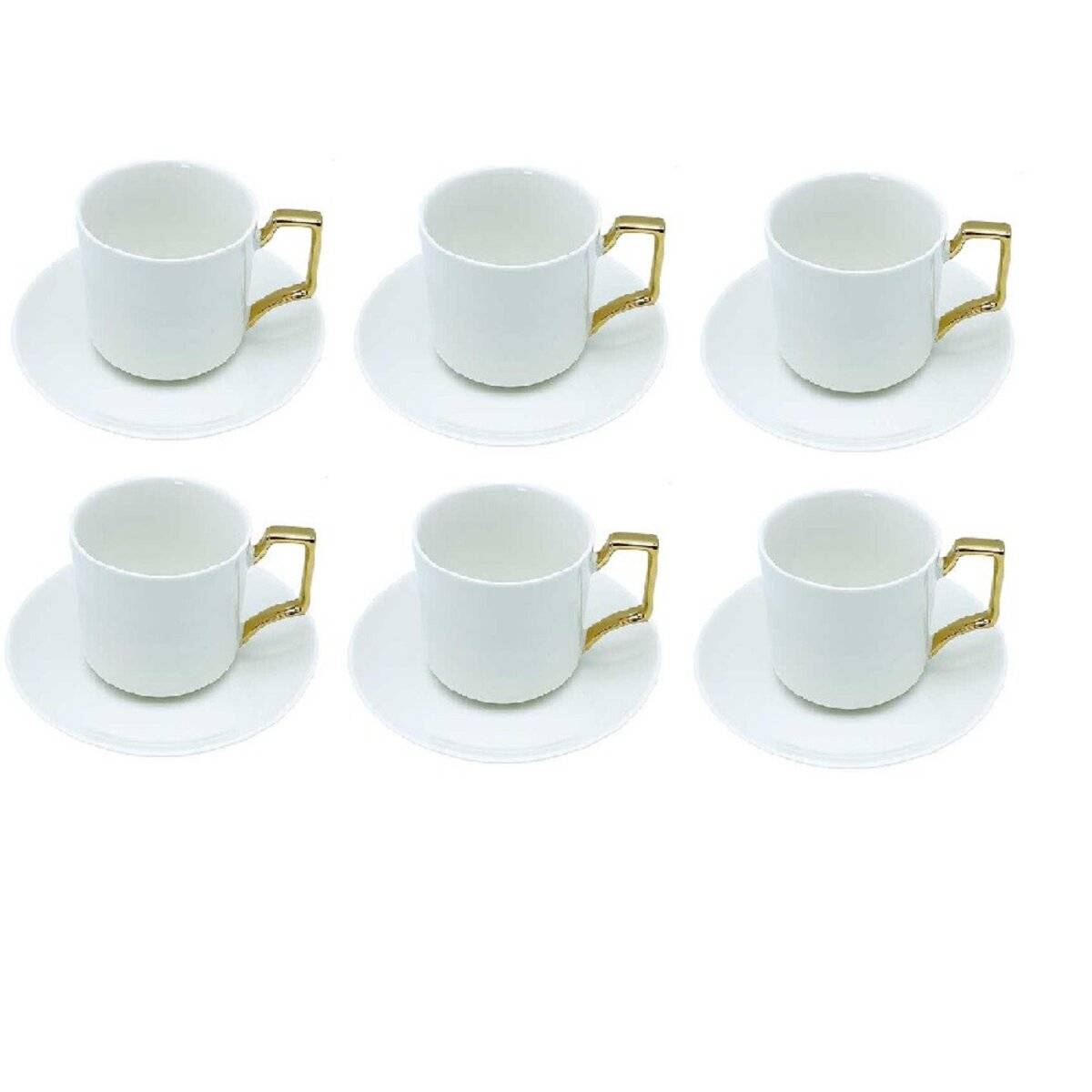 Aliya Kaffee-Set mit 12 Teilen 190 ml – Perfekt für jeden Anlass Weiß