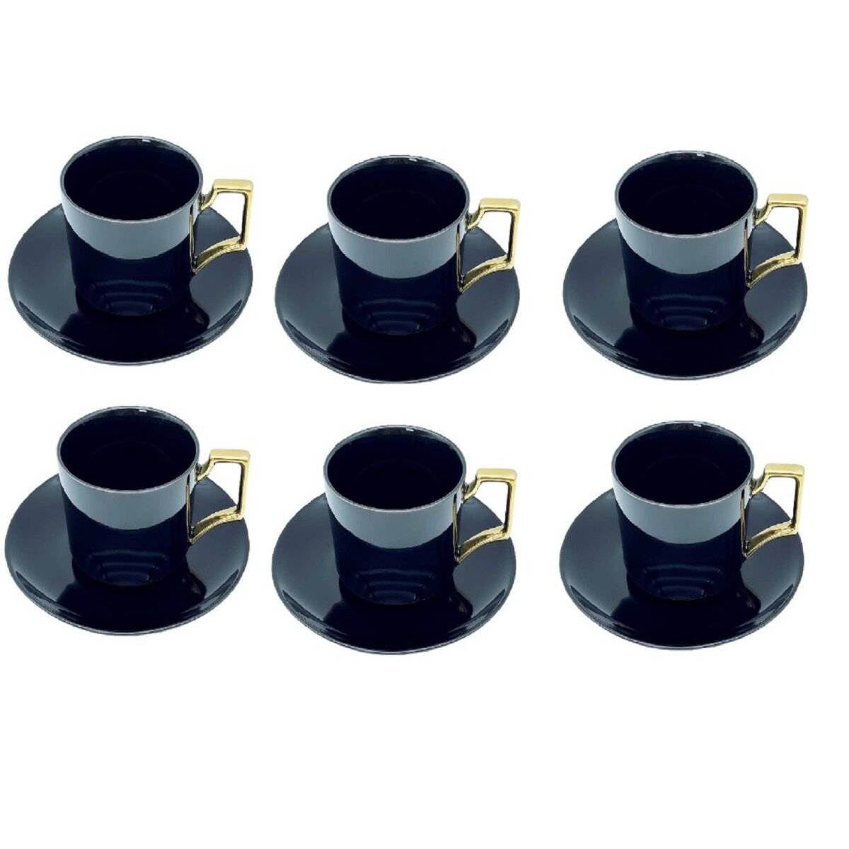 Aliya Kaffee-Set mit 12 Teilen 190 ml – Perfekt für jeden Anlass Schwarz