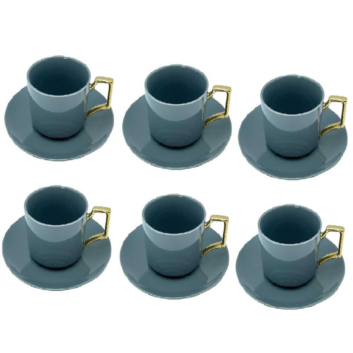 Aliya Kaffee-Set mit 12 Teilen 190 ml – Perfekt für jeden Anlass Anthrazit