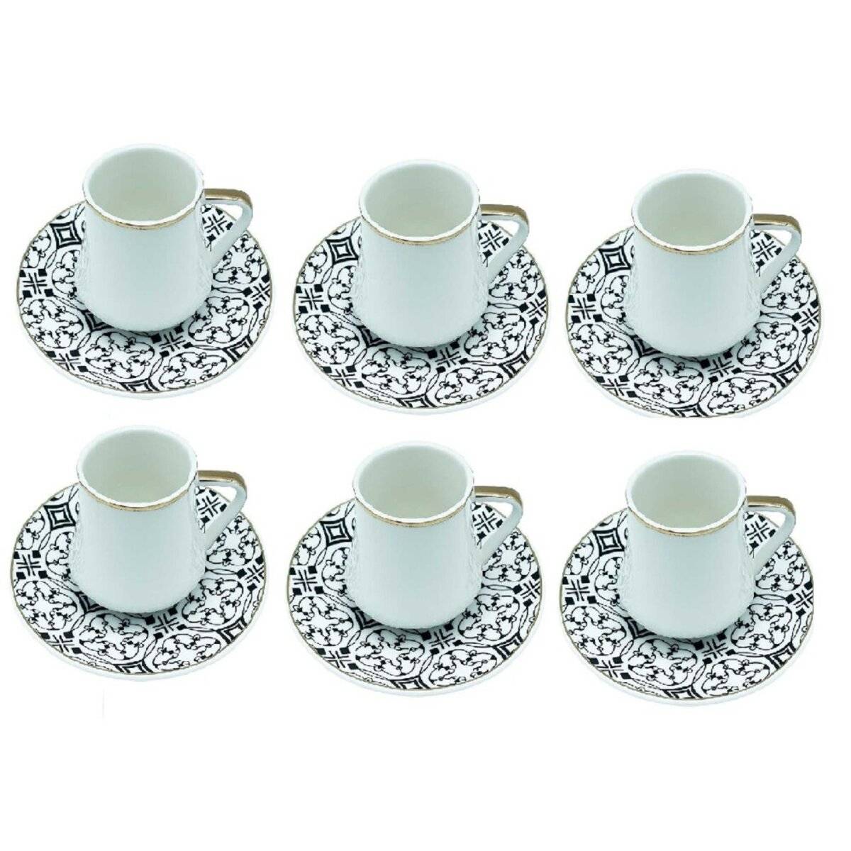 Serie Chalisa Kaffee-Set mit 12 Teilen und 190 ml Eleganz für jeden Tag Weiß