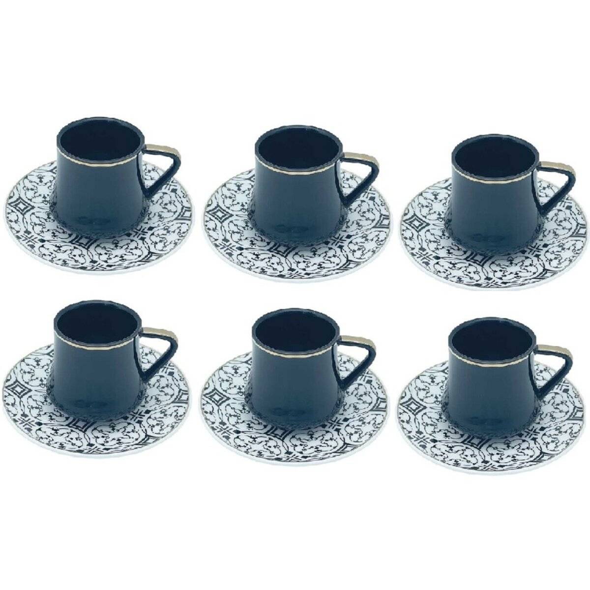 Serie Chalisa Kaffee-Set mit 12 Teilen und 190 ml Eleganz für jeden Tag Schwarz