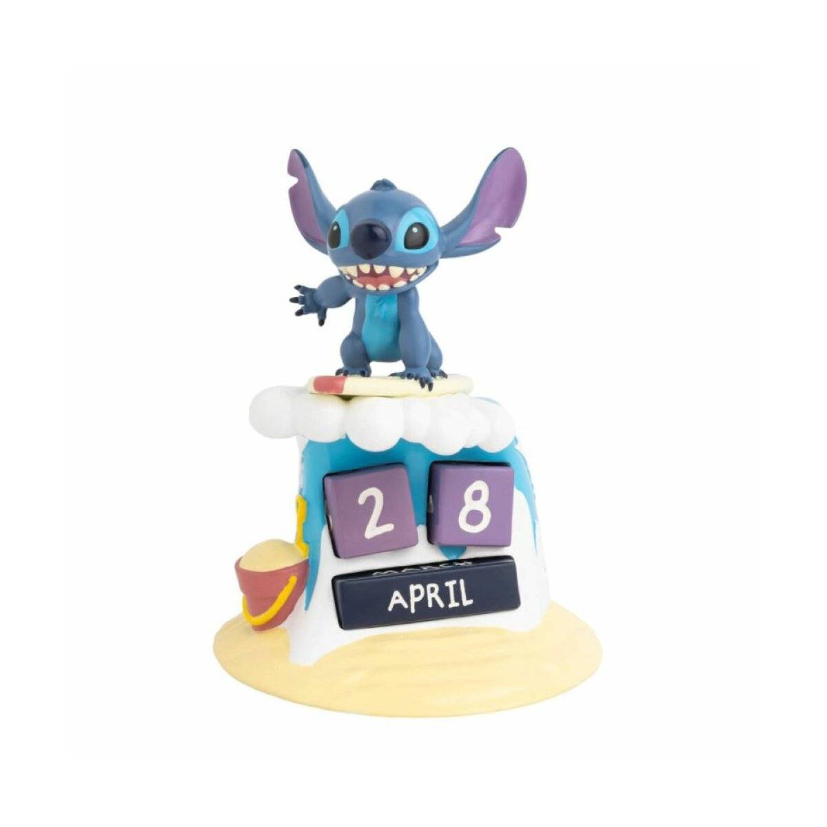 Ewiger Kalender 3D Surfer in Blau mit mit 5 Blöcken mit Tagen und Monaten - 3D Dekofigur 15,5 x 11,7 x 11,7 cm