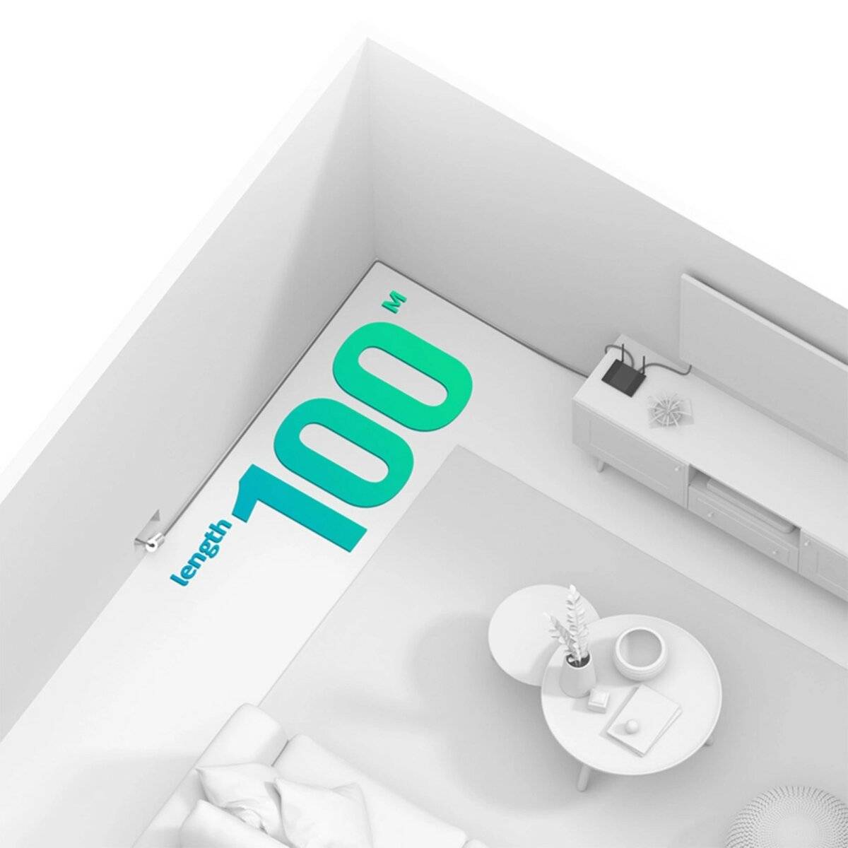 Stecker für RJ45-Cat.-Twisted-Pair-Netzwerkkabel. 5e/6 bis 100 m 1 Gbit/s  weiß