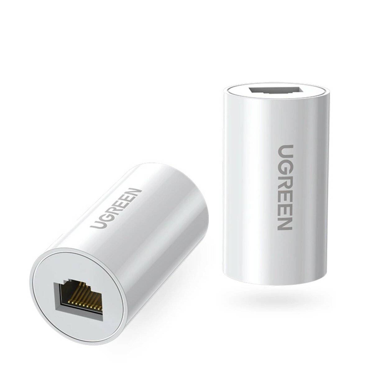 Stecker für RJ45-Cat.-Twisted-Pair-Netzwerkkabel. 5e/6 bis 100 m 1 Gbit/s  weiß