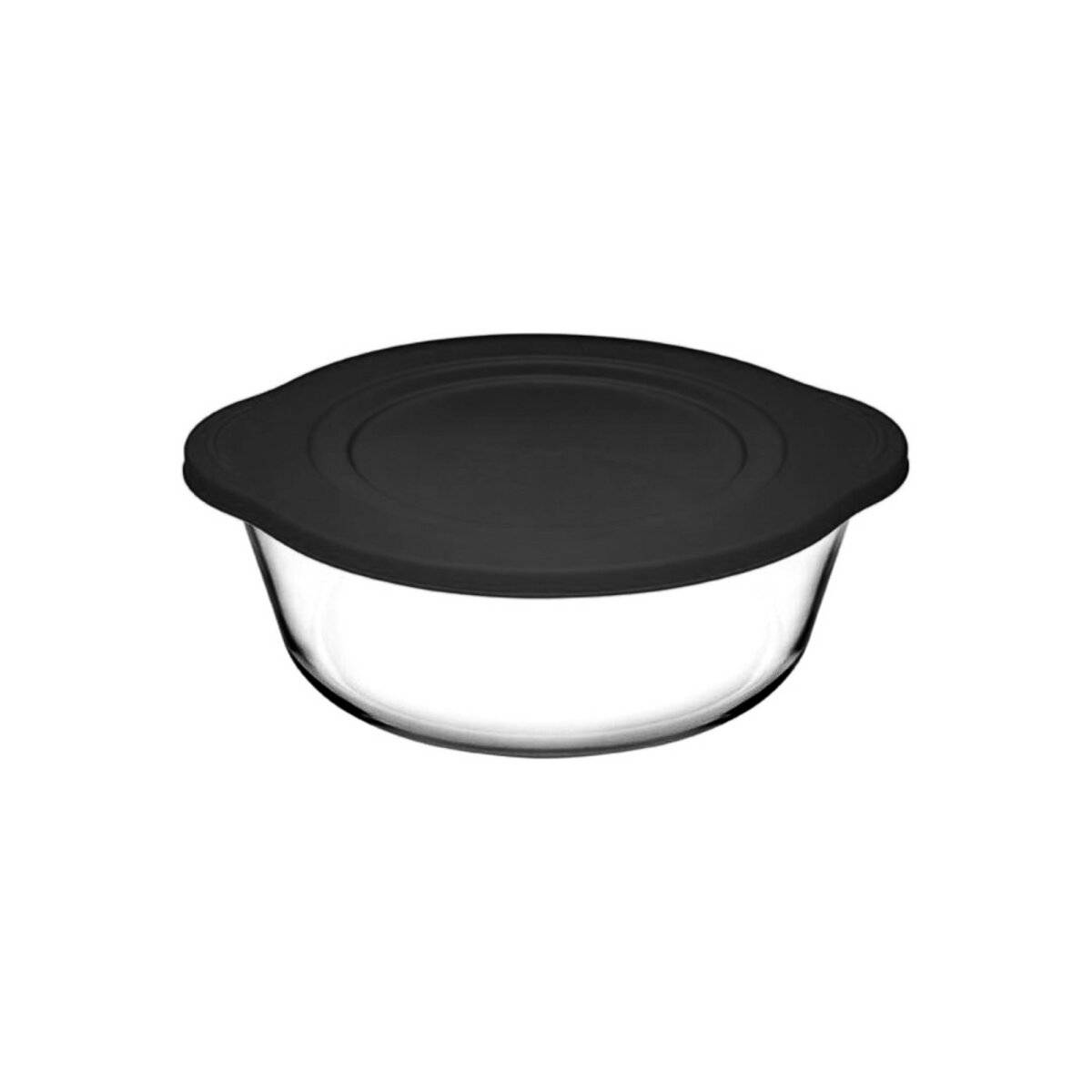 Borcam Backform aus Glas 2,2L mit Deckel Ideal für Kuchen, Desserts oder Ofengerichte