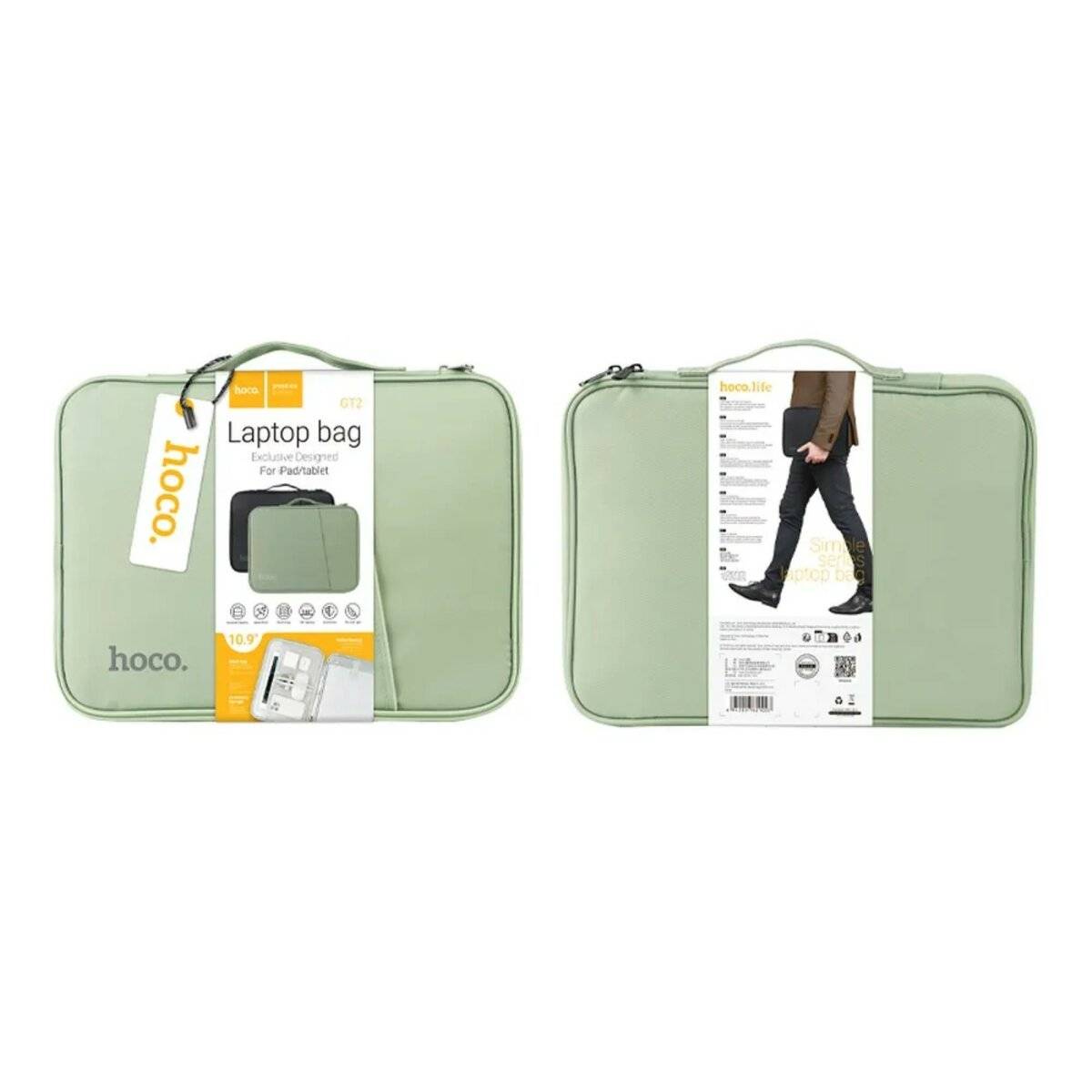 Tasche für Tablet, Laptop, Notebook für Geräte bis zu 10,9 Zoll mit Reißverschluss Grün