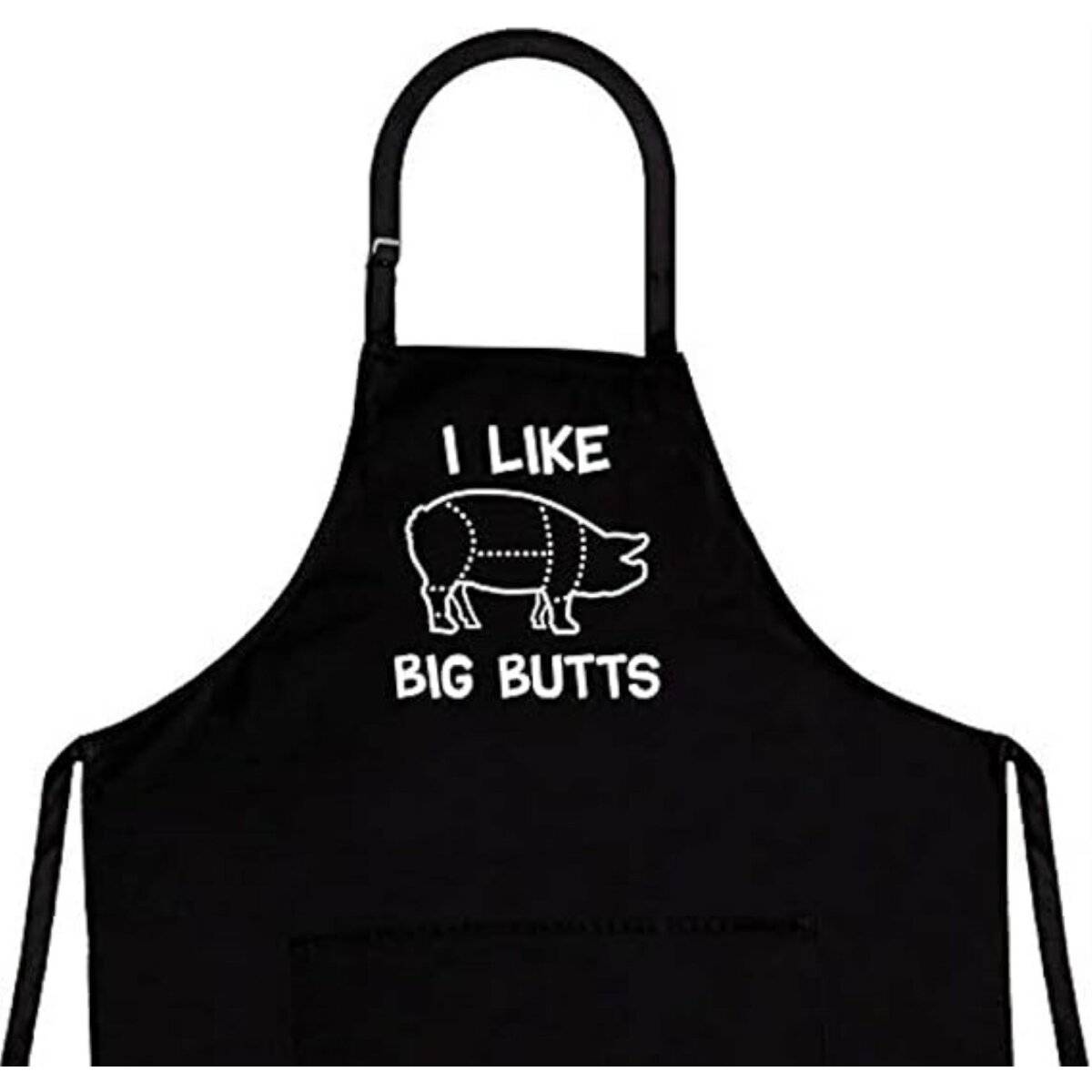 Kochschürze für Männer "I Like Big Buts" in Schwarz aus Baumwollmischung OneSize