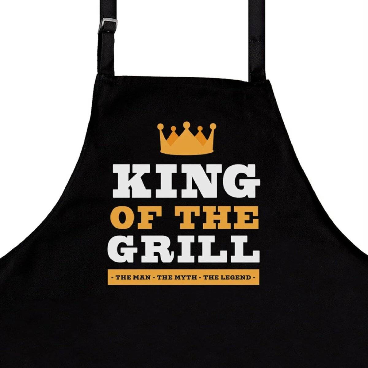 Kochschürze für Männer "King of the Grill" aus Baumwollmischung in Schwarz