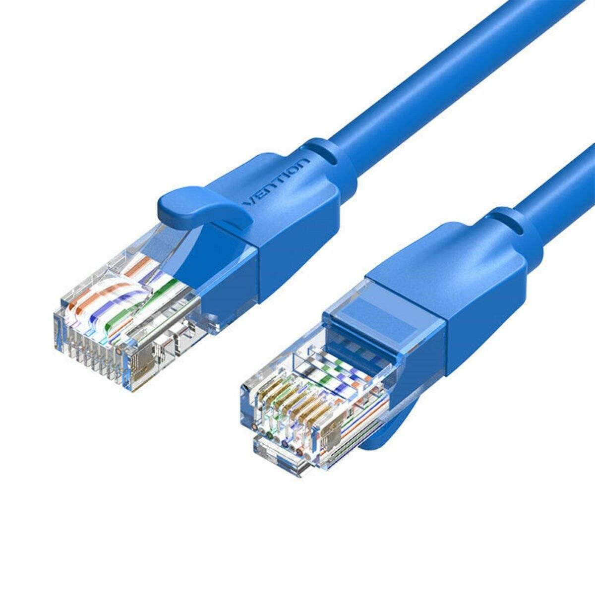 Netzwerkkabel UTP CAT6 Vention RJ45 Ethernet 1000Mbps in Blau RJ45 auf RJ45 0,5m