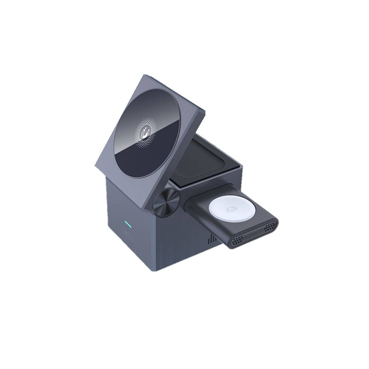 Induktive Ladestation Schwarz - 15 W Multi-Form Lader für SmartPhones, Watches und Kopfhörer