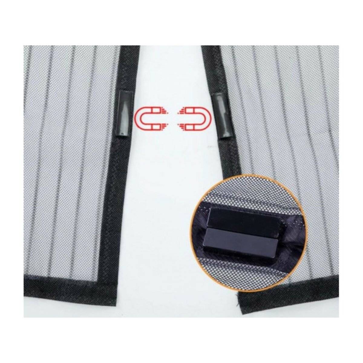 Fliegengitternetz mit Magneten 210x100 cm für Balkon oder Terassen in Schwarz