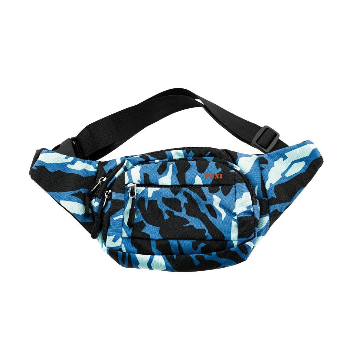 Umhängetasche aus Polyester Gürteltasche mit 3 Fächern sicherer Reißverschluss Motiv 1