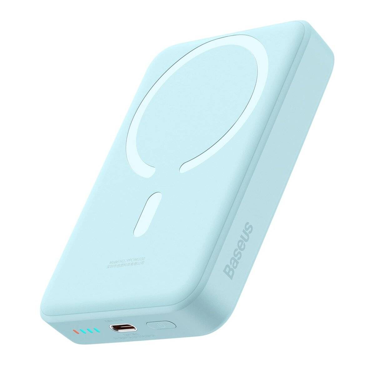 Baseus Magnetic Mini inductive Powerbank 10000 mAh 30 W + USB-C – USB-C-Kabel Blau