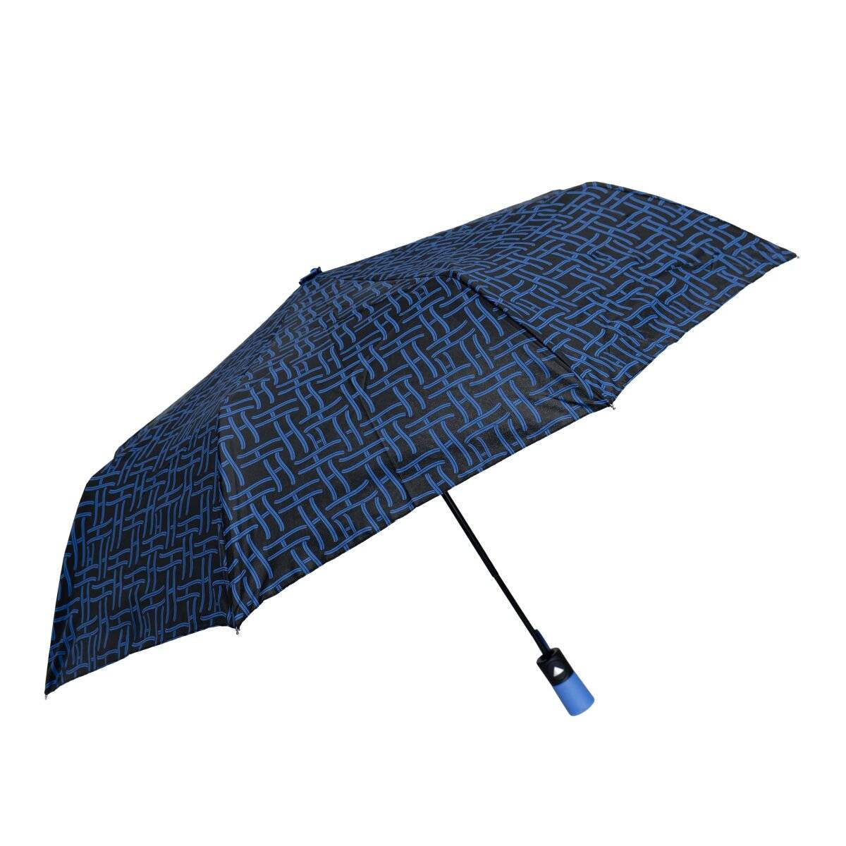 Teleskop Taschenschirm mit Schutzhülle ?100 cm Fiberglas-Gestell Regeschirm mit Muster Blau