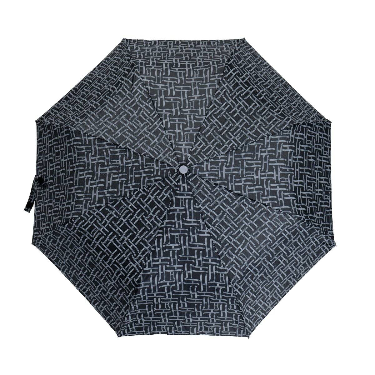 Teleskop Taschenschirm mit Schutzhülle ?100 cm Fiberglas-Gestell Regeschirm mit Muster Grau