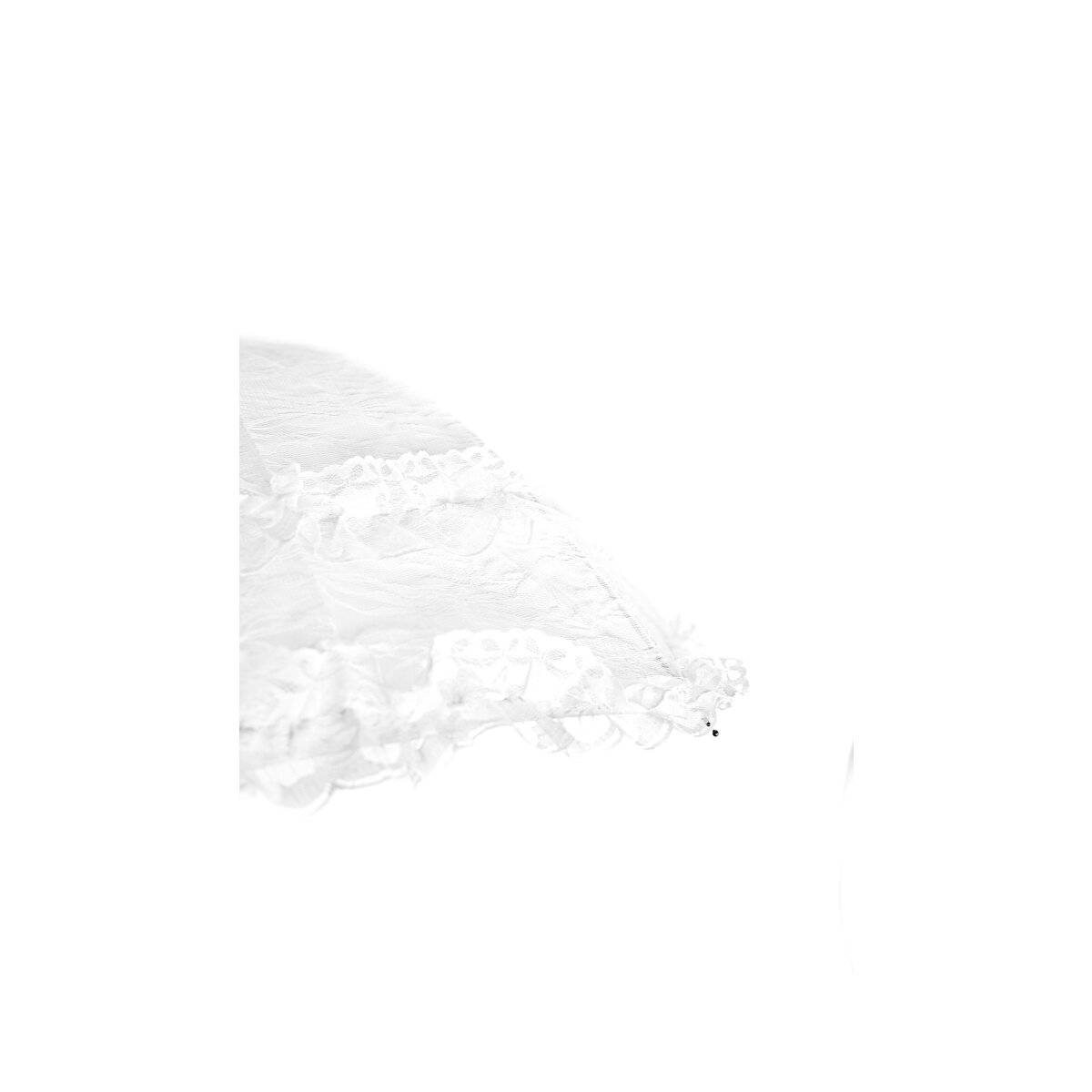 Stockschirm in Weiß Brautschirm mit feinem Spitzenbesatz ergonomischer Griff