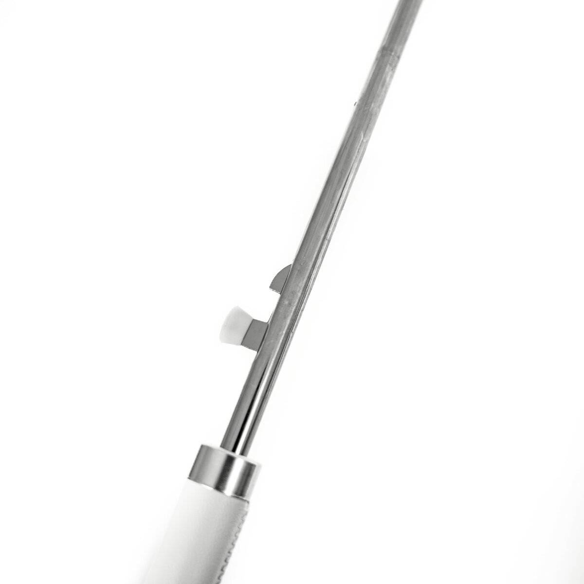 Stockschirm in Weiß Brautschirm mit feinem Spitzenbesatz ergonomischer Griff