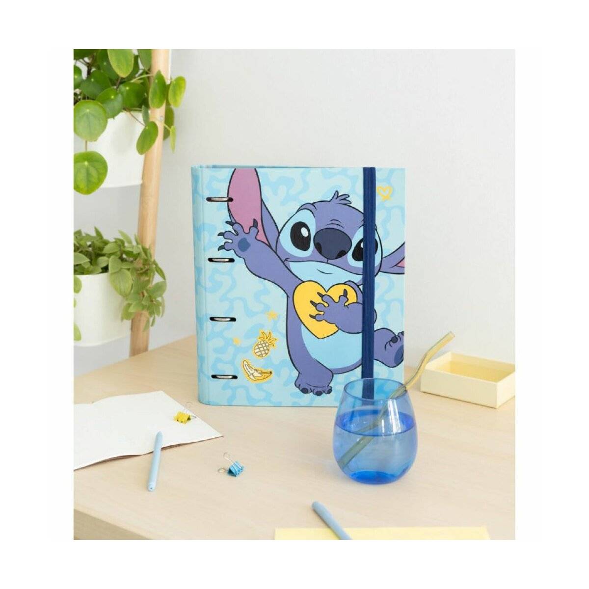 A4-Ordner Stitch - Vier-Ringe-Ordner für das perfekte Schuljahr 32x27,5 cm Blau