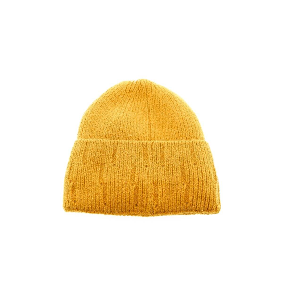 Beanie Mütze für Winter und Herbst mit Innenfutter ideal für kalte Tage OneSize Gelb